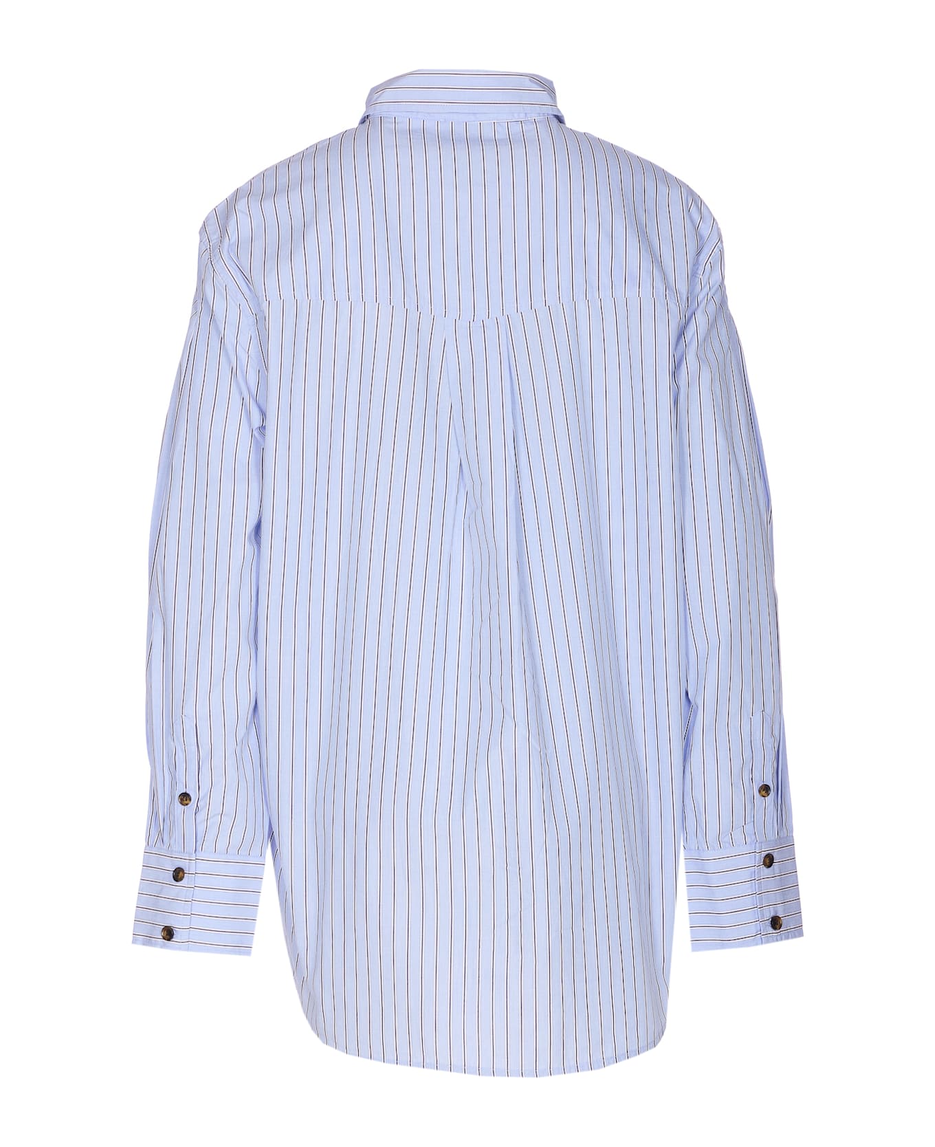 Ganni Stripe Cotton Shirt - Blue