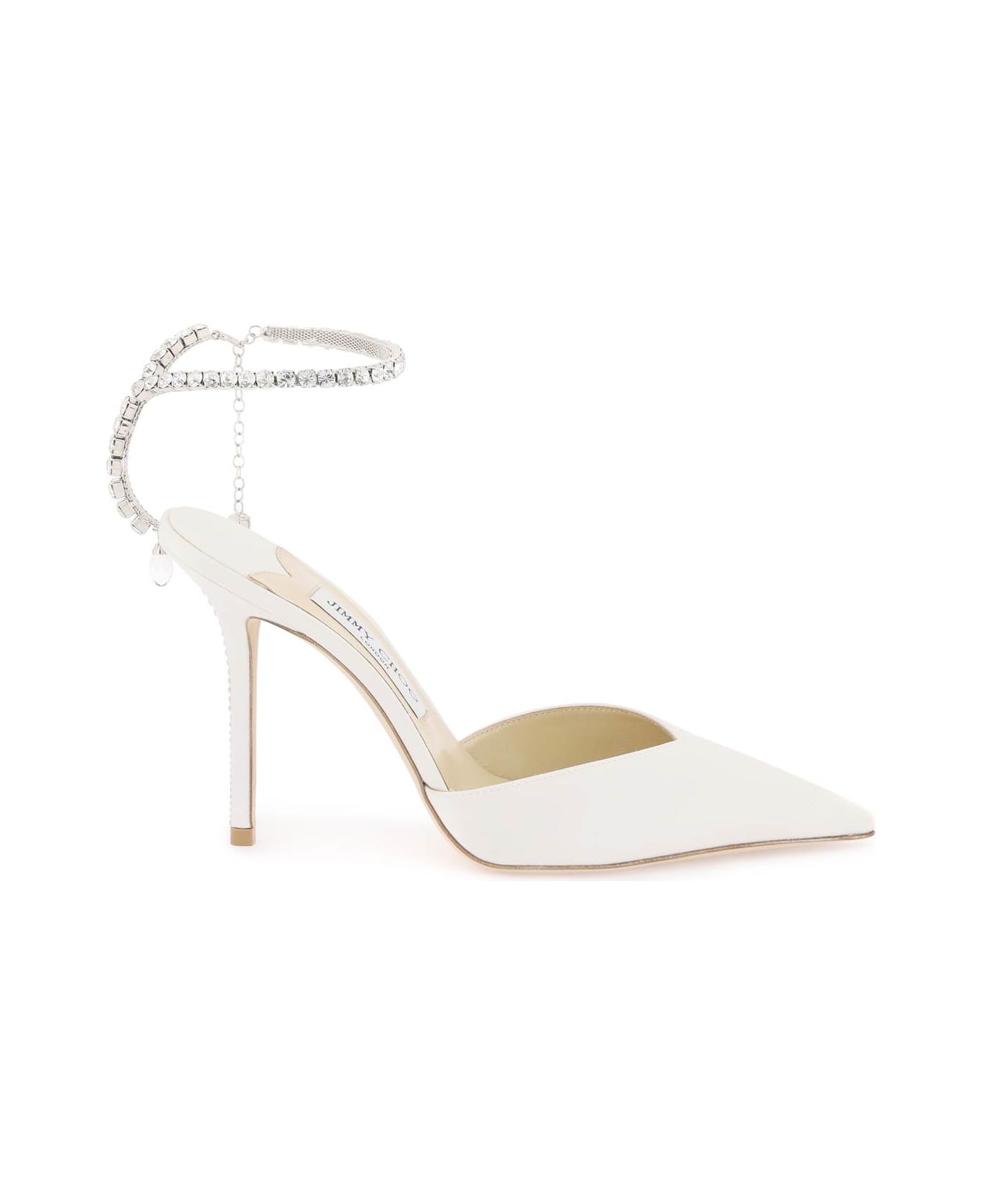 Jimmy Choo 'saeda' 100 Satin Pumps - WHITE