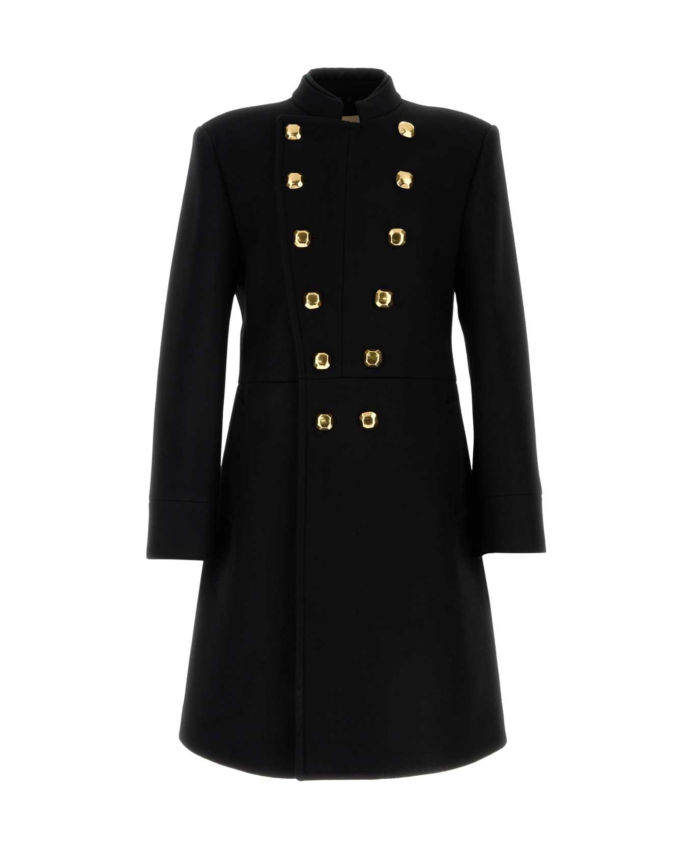 Valentino Garavani Black Wool Blend Coat - NERO