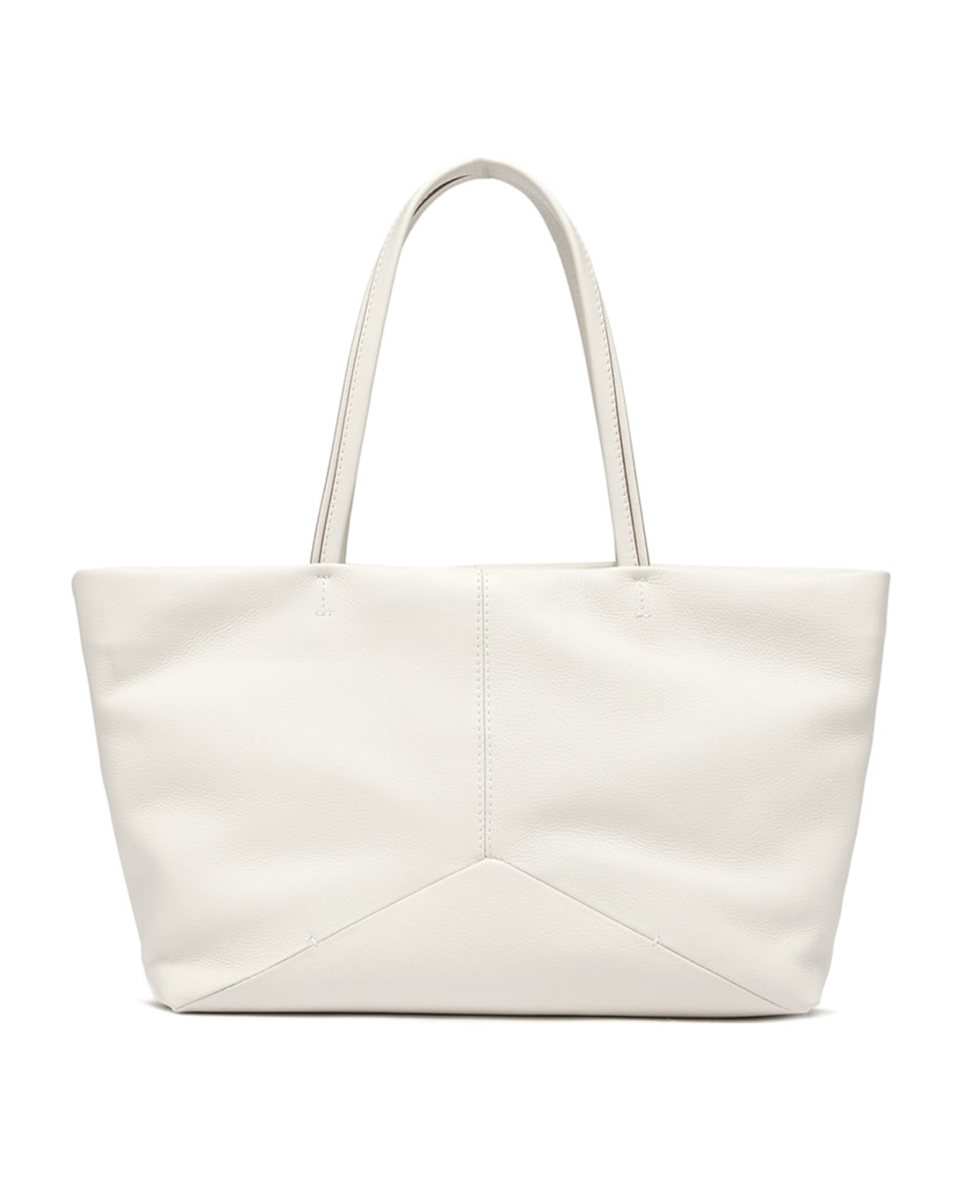 Gianni Chiarini White Amber Shopping Bag In Matt Leather - MARBLE