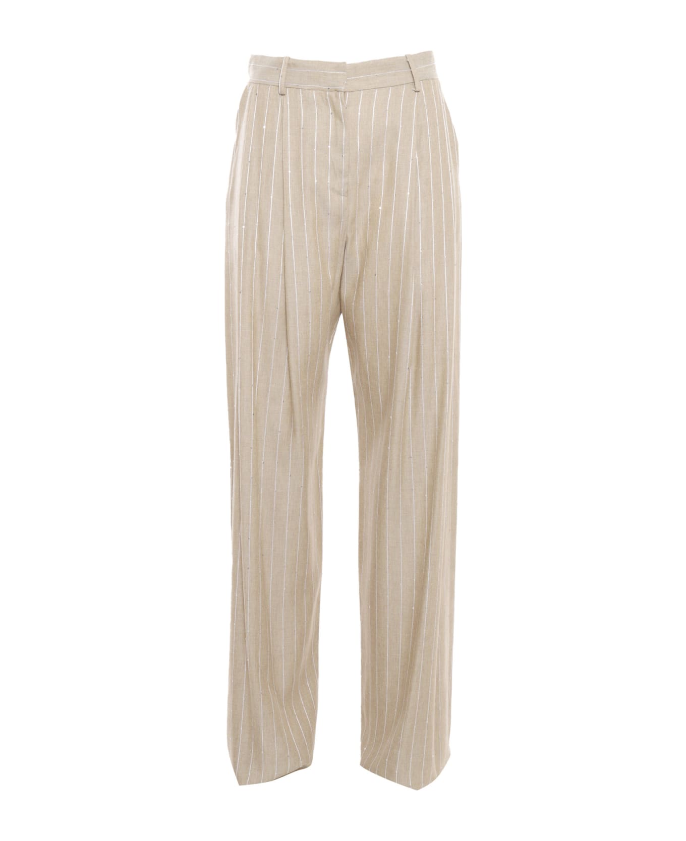 Ermanno Ermanno Scervino Beige Pinstripe Trousers | italist