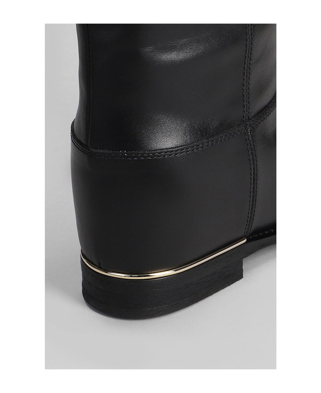 Via Roma 15 In Black Leather - black ブーツ