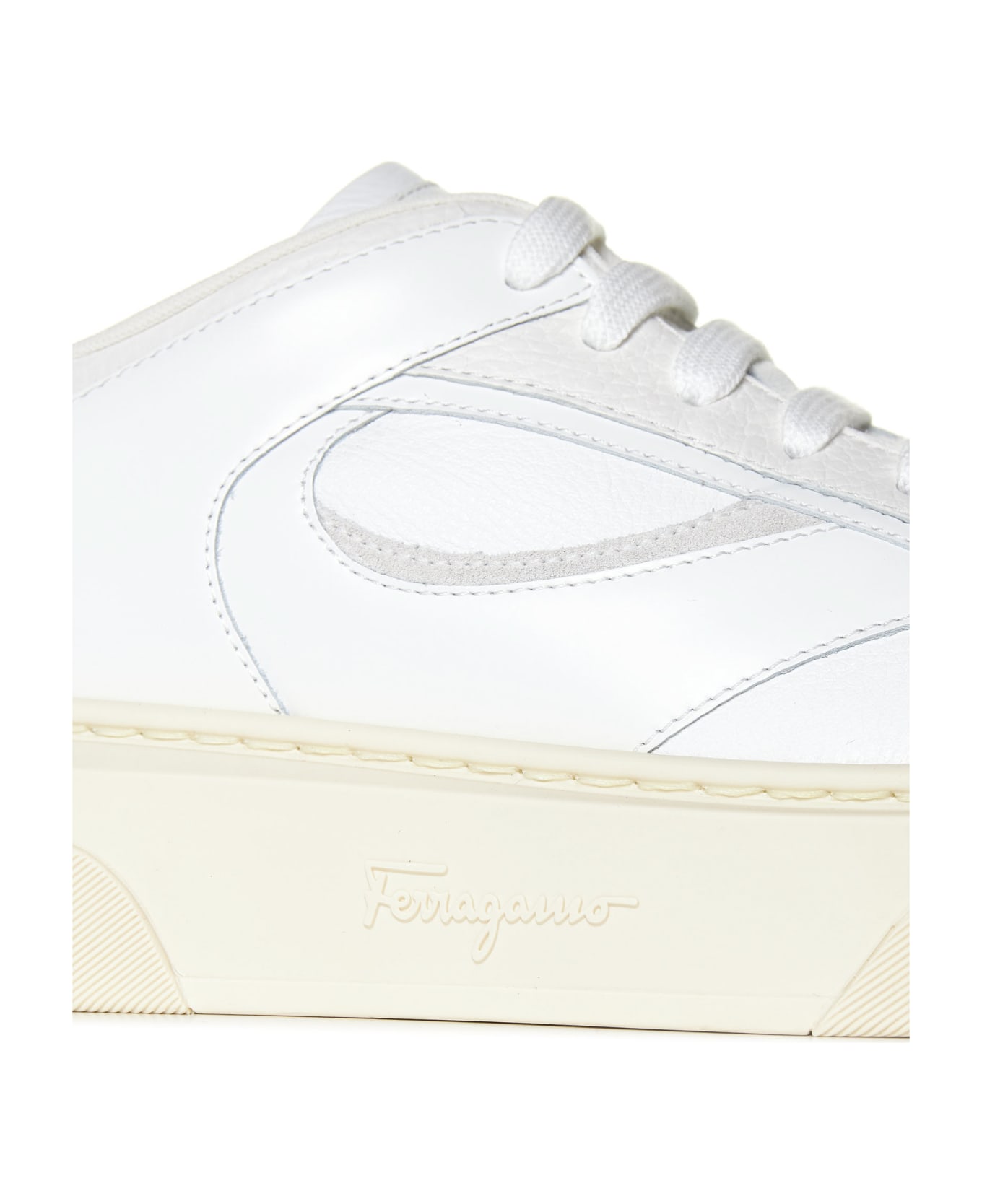 Ferragamo Cassina Leather Sneakers - Bianco