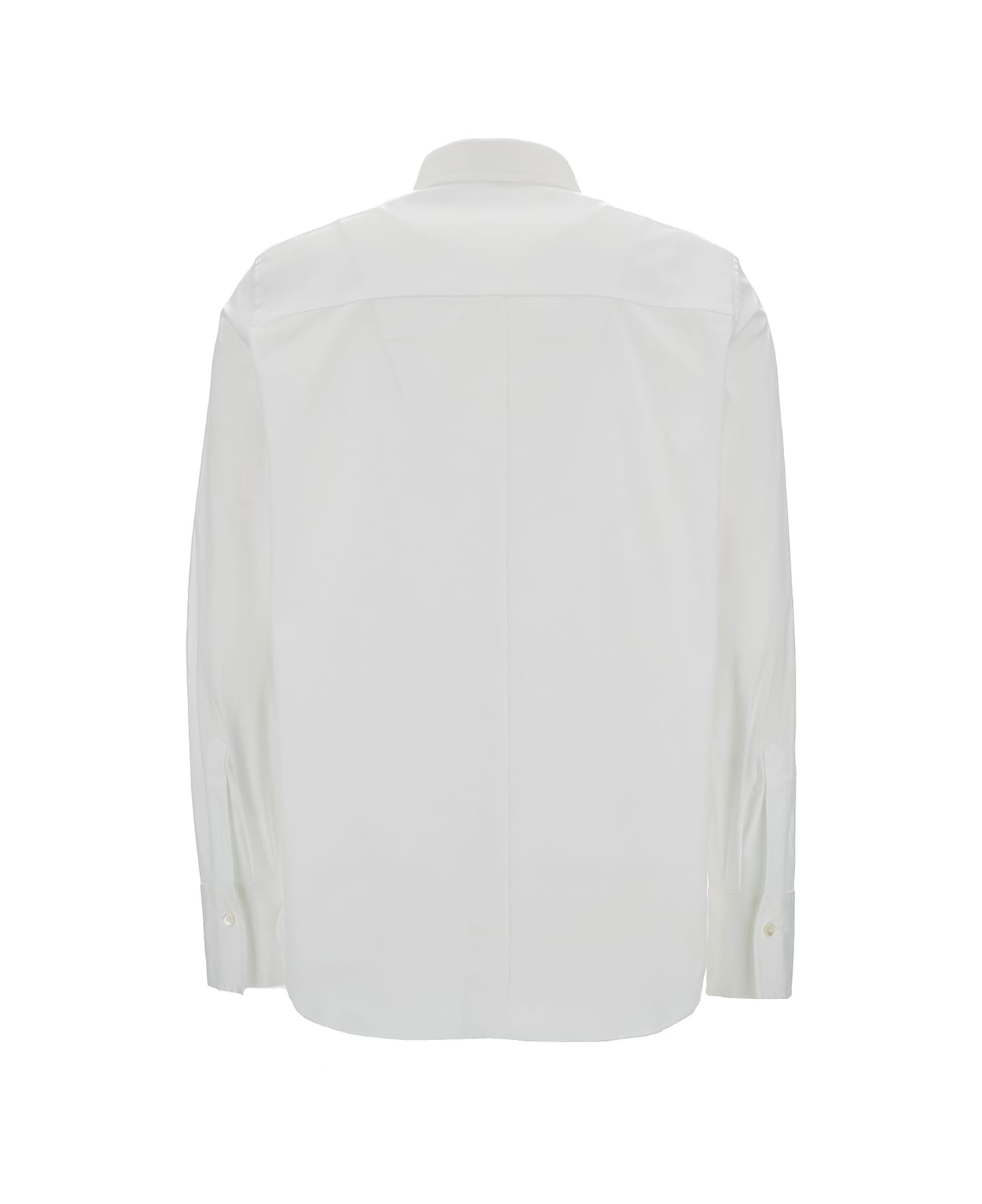 Brunello Cucinelli Straight-point Collared Buttoned Shirt - White