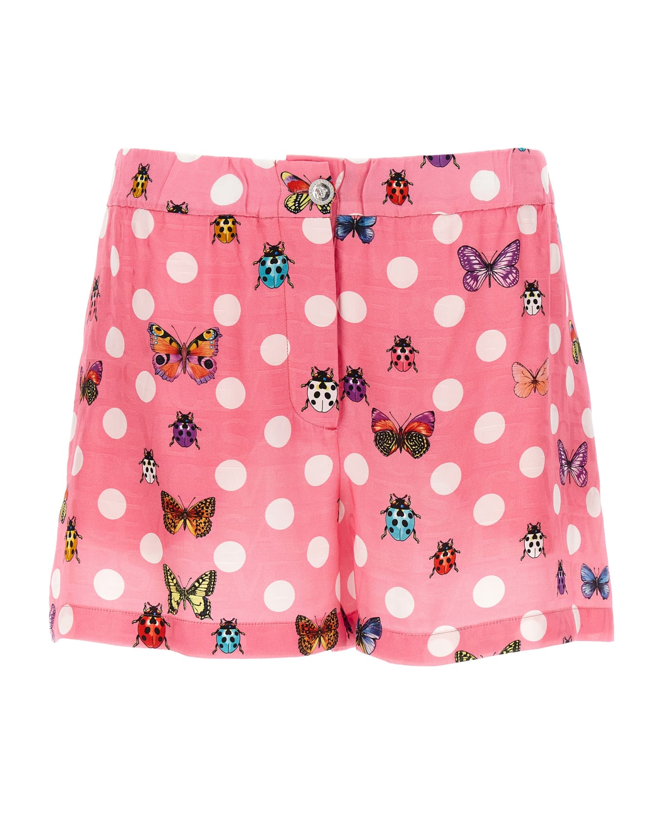 Versace 'heritage Butterflies & Ladybugs Polka Dot' Capsule Shorts - Pink