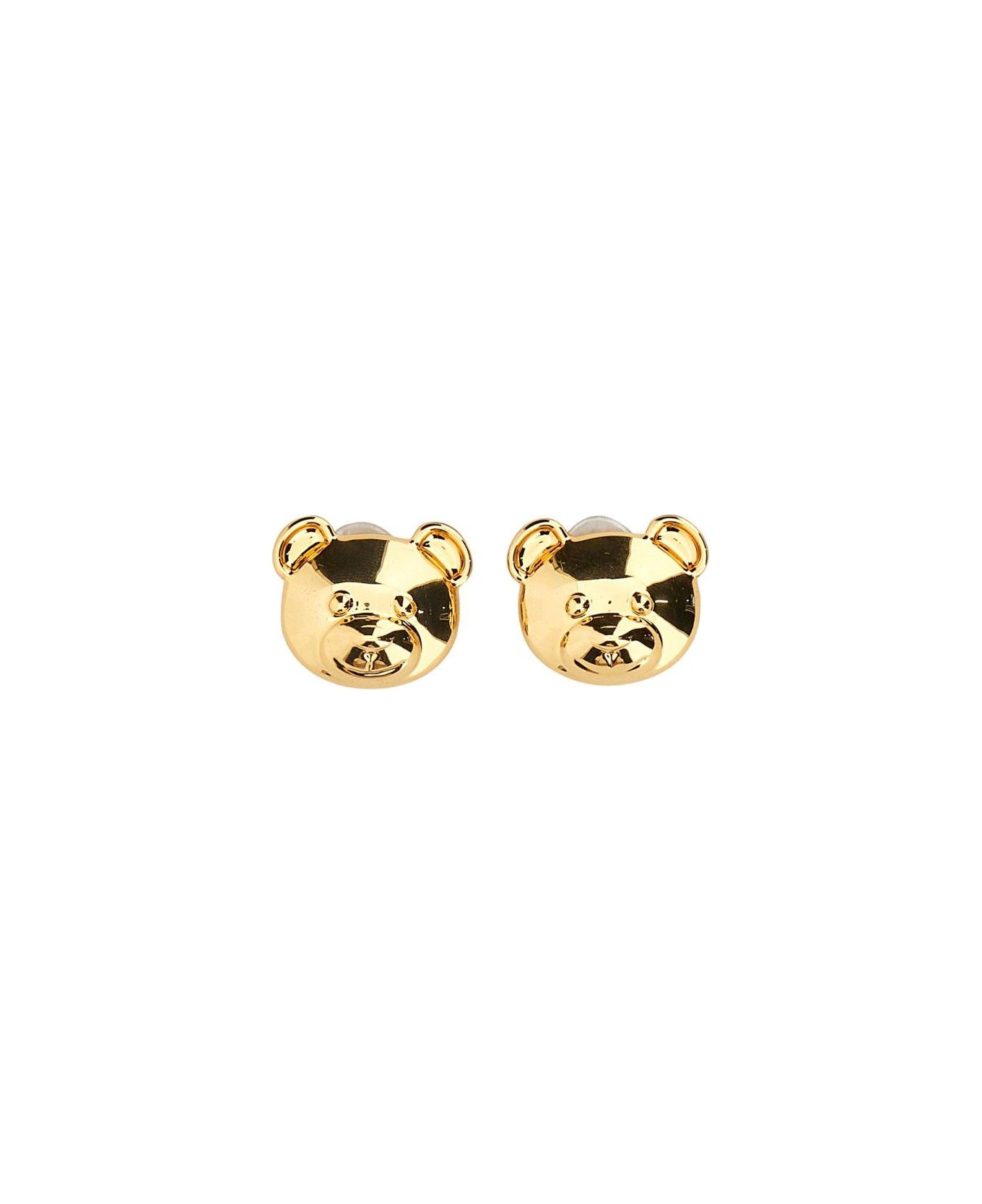 Moschino Teddy Bear Engraved Clip-on Earrings - GOLD