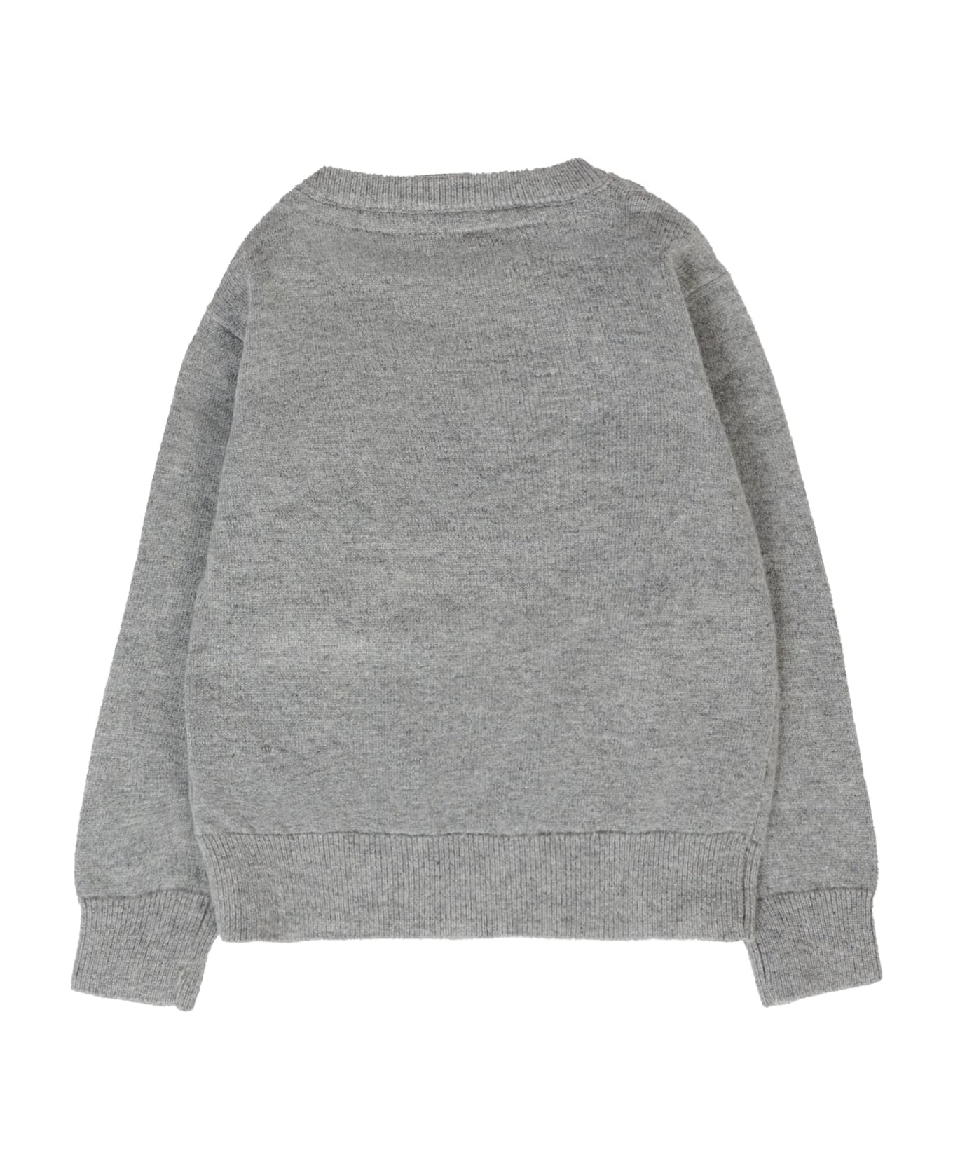Richmond Grey Sweater For Baby Boy With Light Blue Logo - Grey