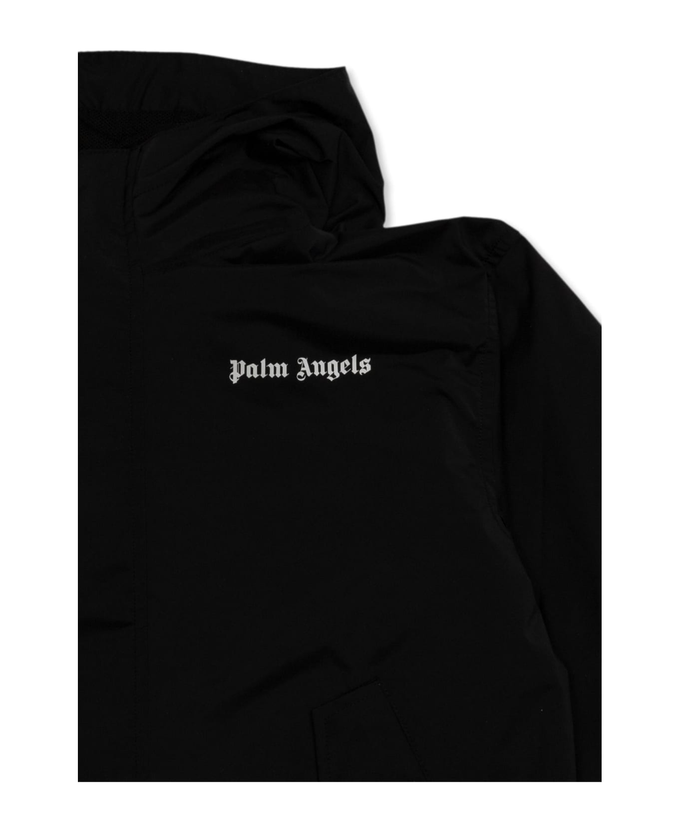 Palm Angels Kids Jacket With Logo - Black White