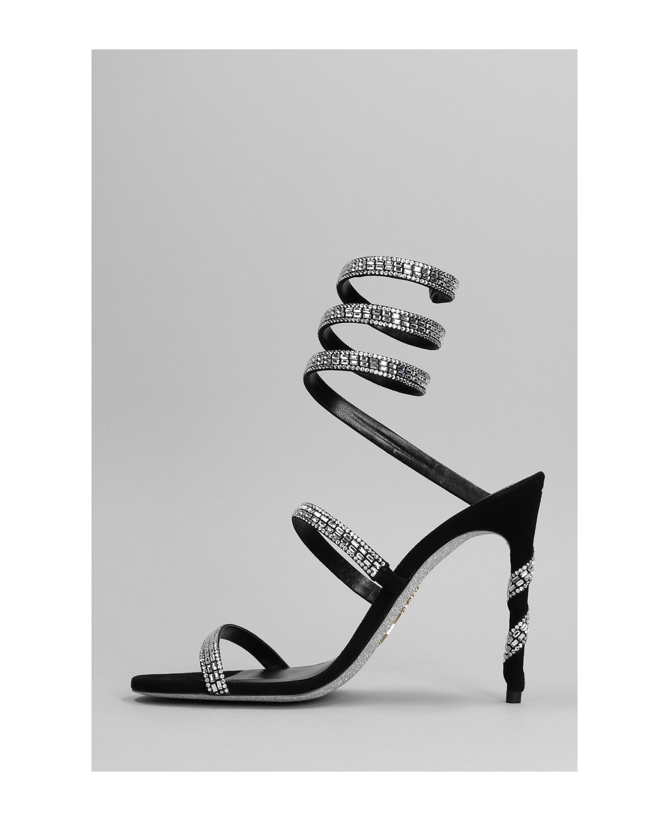 René Caovilla Sandals In Black Leather - black サンダル