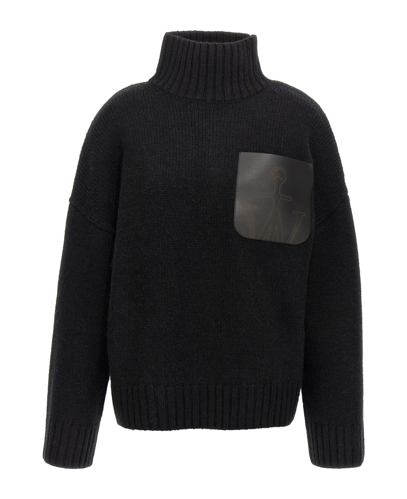 J.W. Anderson 'leather Patch Pocket' Sweater - BLACK