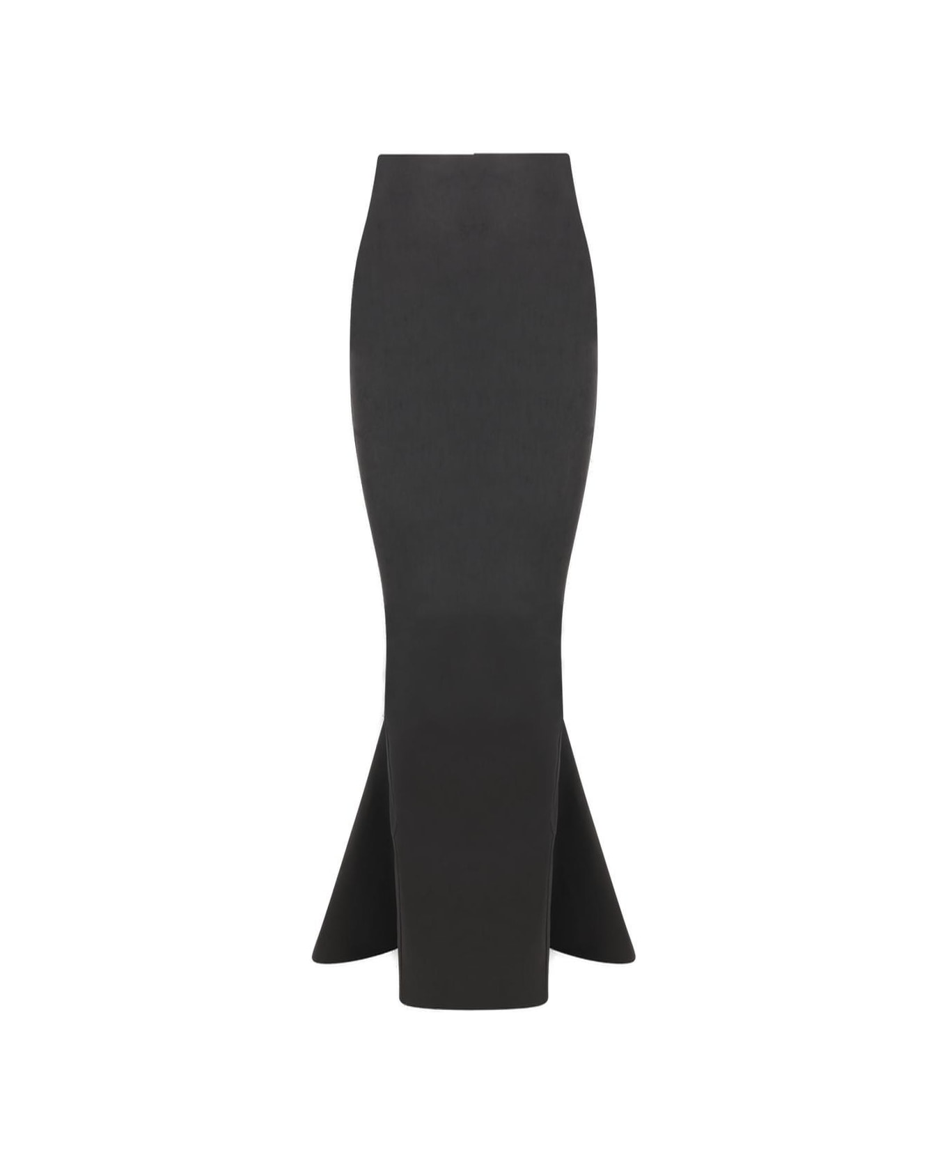 Rick Owens Rear Zipped Pillar Coated Denim Mermaid Skirt - Nero