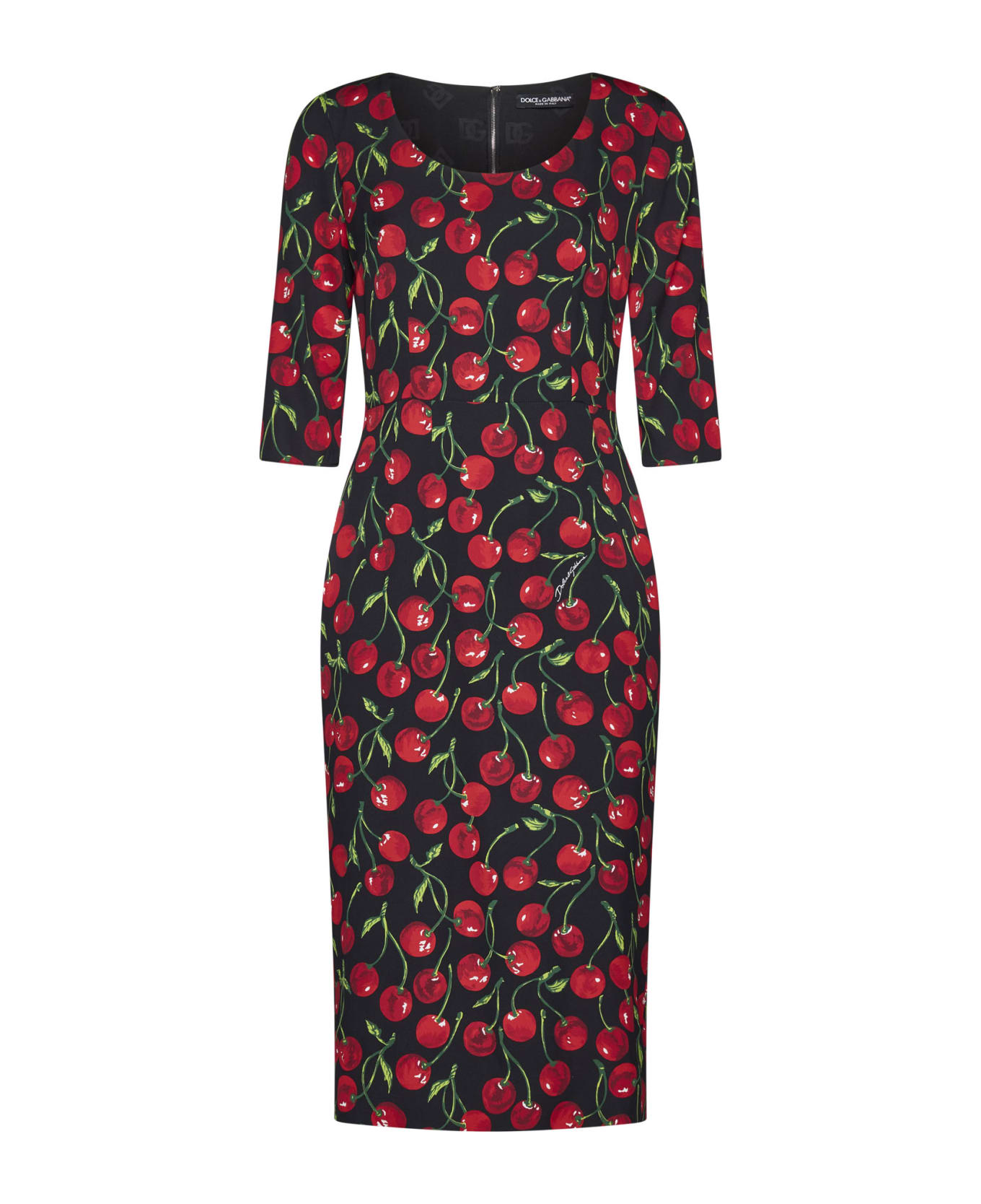 Dolce & Gabbana Cherry Print Dress - Ciliegie fdo nero ワンピース＆ドレス