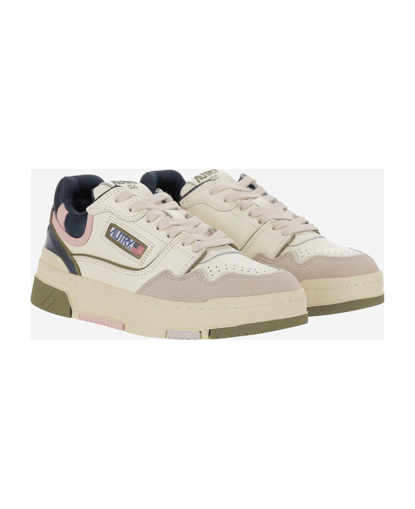 Autry Clc Low Suede And Mesh Sneakers - Red