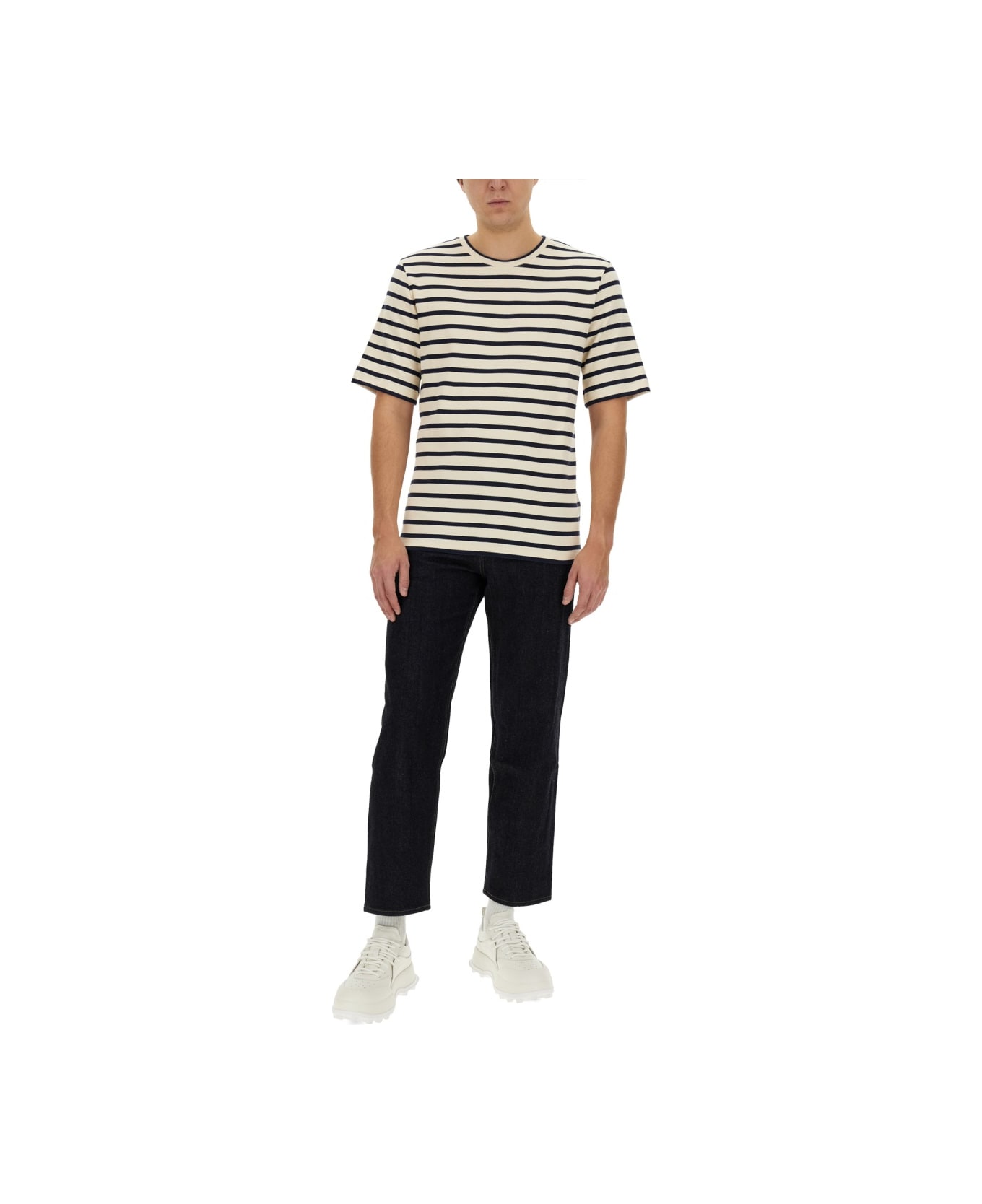 Jil Sander Striped T-shirt - Bianco Nero