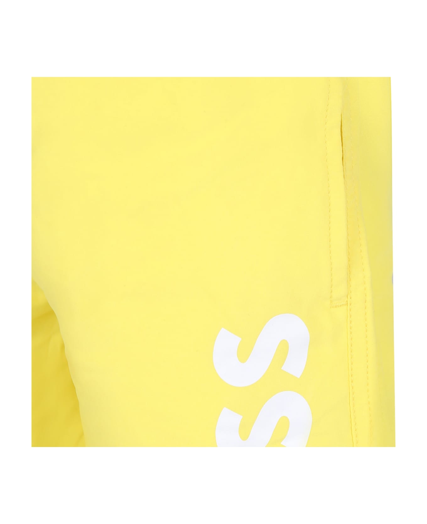 Hugo Boss Yellow Swim Shorts For Boy With Logo - Yellow