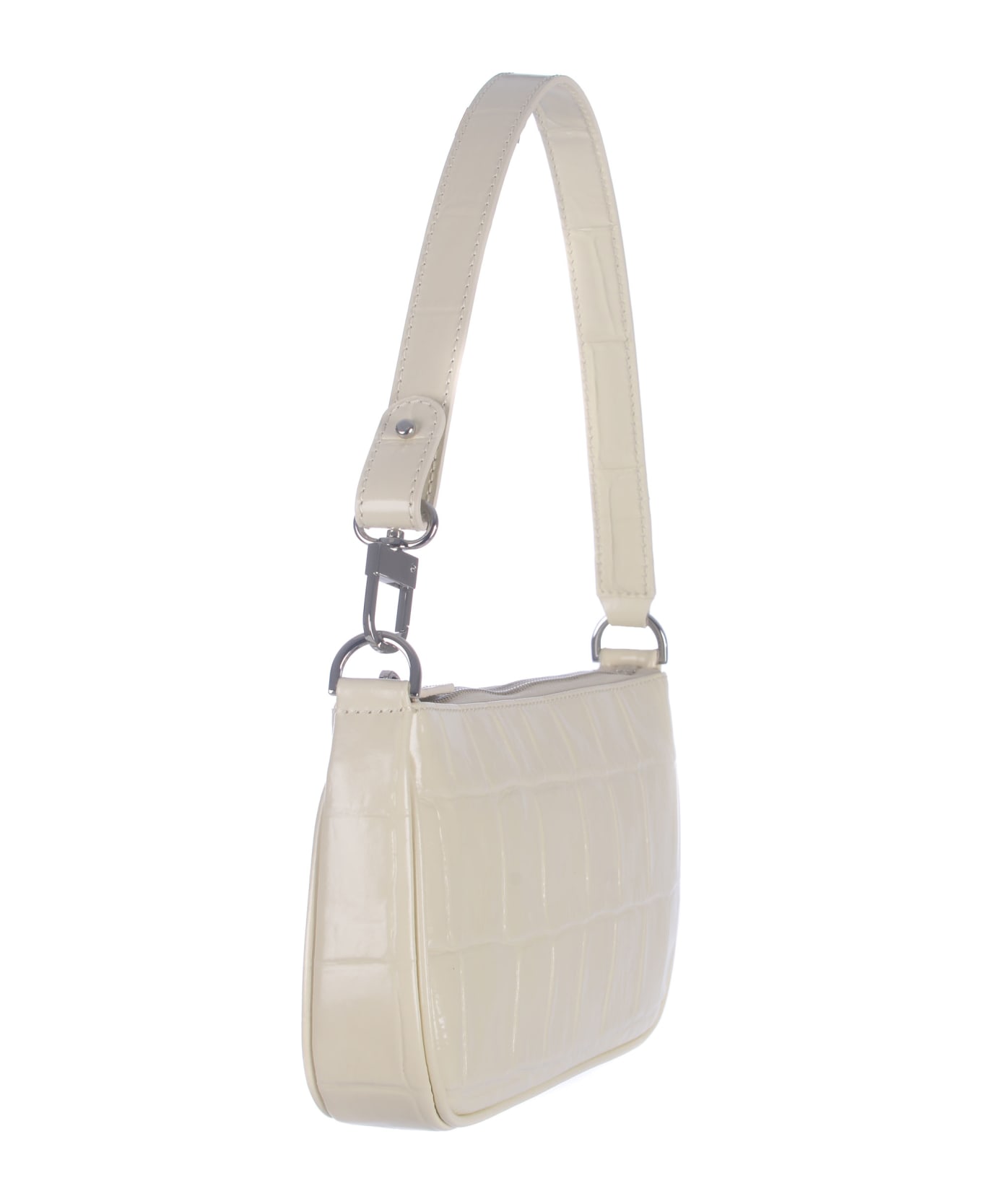 BY FAR Shoulder Bag By Far "rachel Medium" In Maxi Croco - Crema