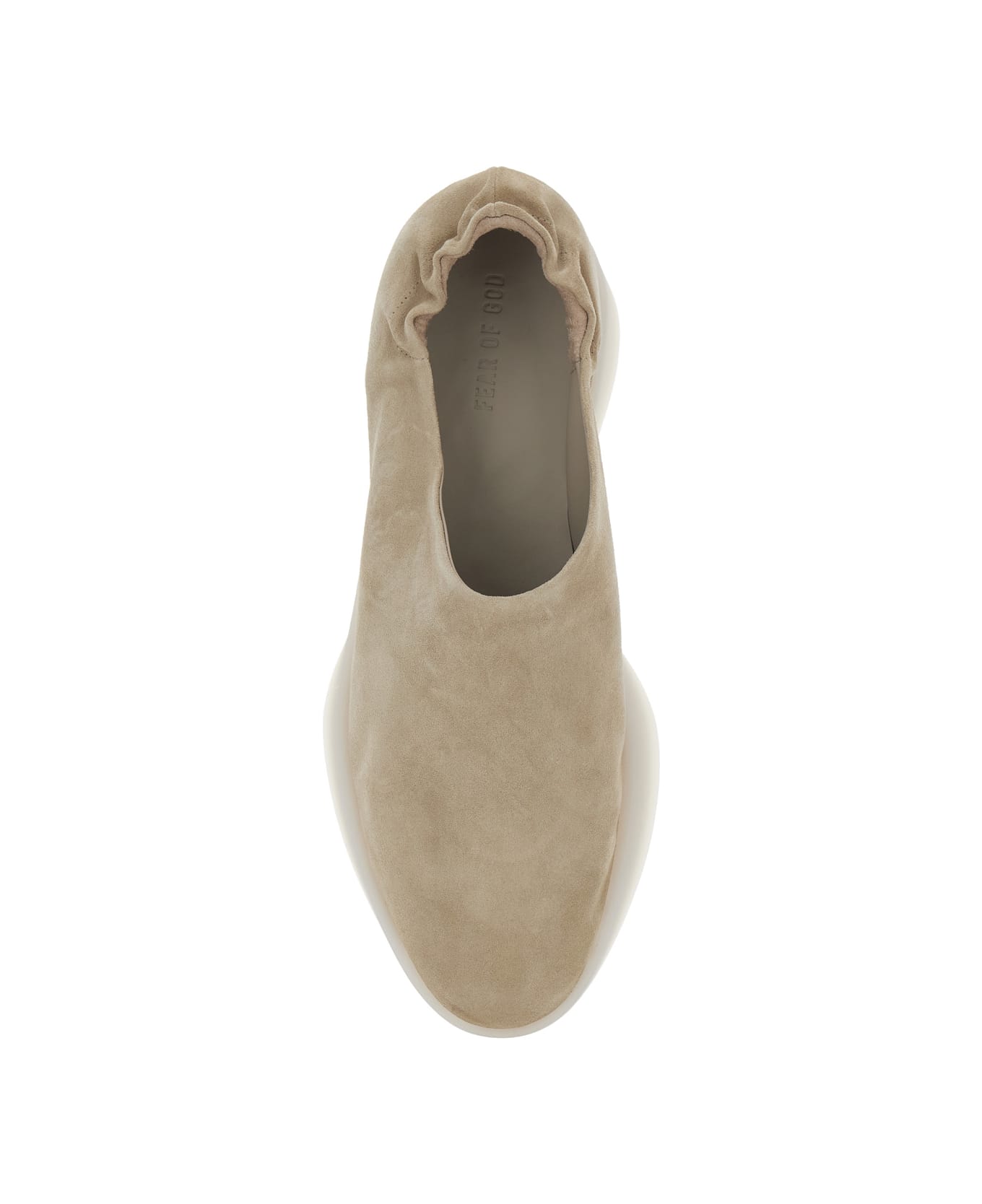 Fear of God Beige Mules With Logo Patch On The Back And Elasticized Heel In Suede Man - Beige