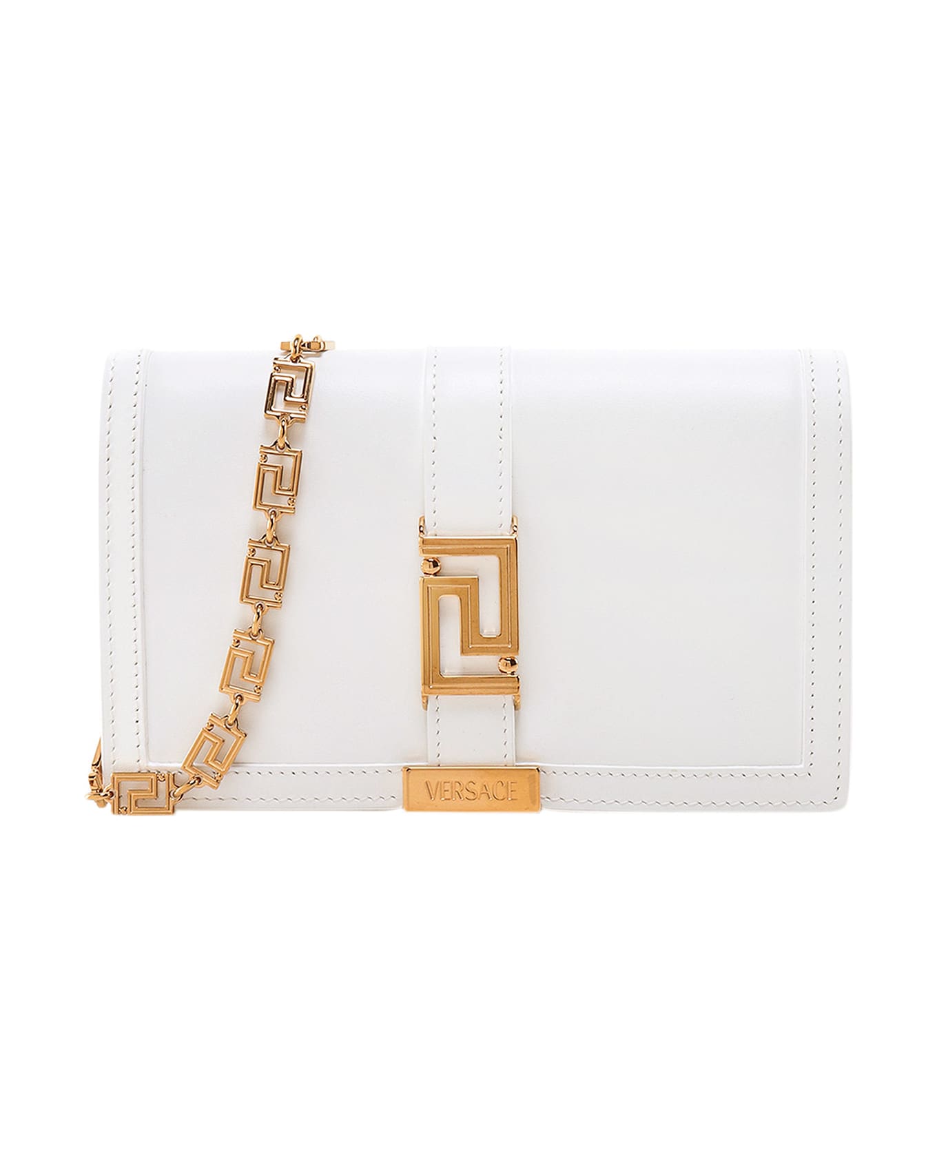 Versace Greca Goddess Shoulder Bag - Optical White-Versace Gold