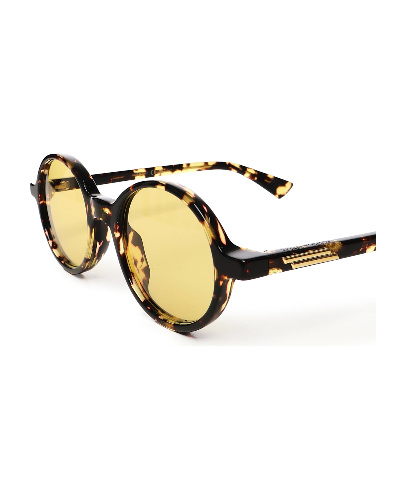 Bottega Veneta Classic Round Sunglasses - HAVANA/YELLOW