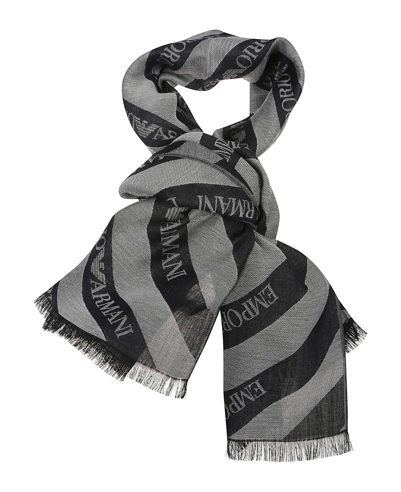 Emporio Armani Logo Scarf - Grigio