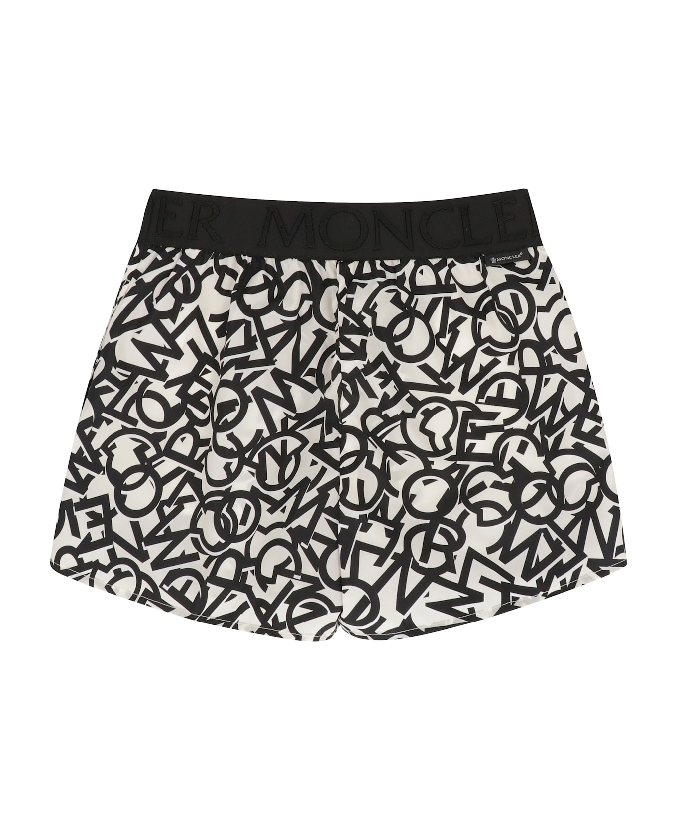 Moncler Printed Techno Fabric Shorts - black