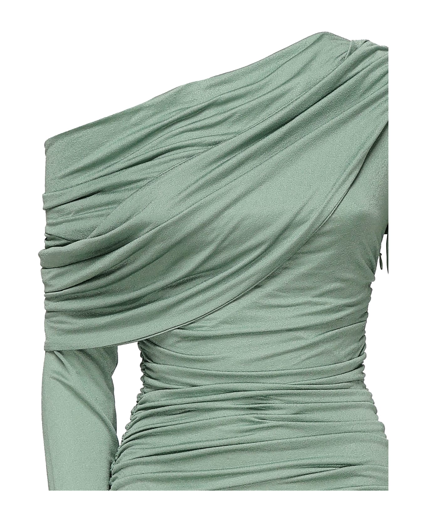 Blumarine Jersey Sablè Midi Dress - Sage green