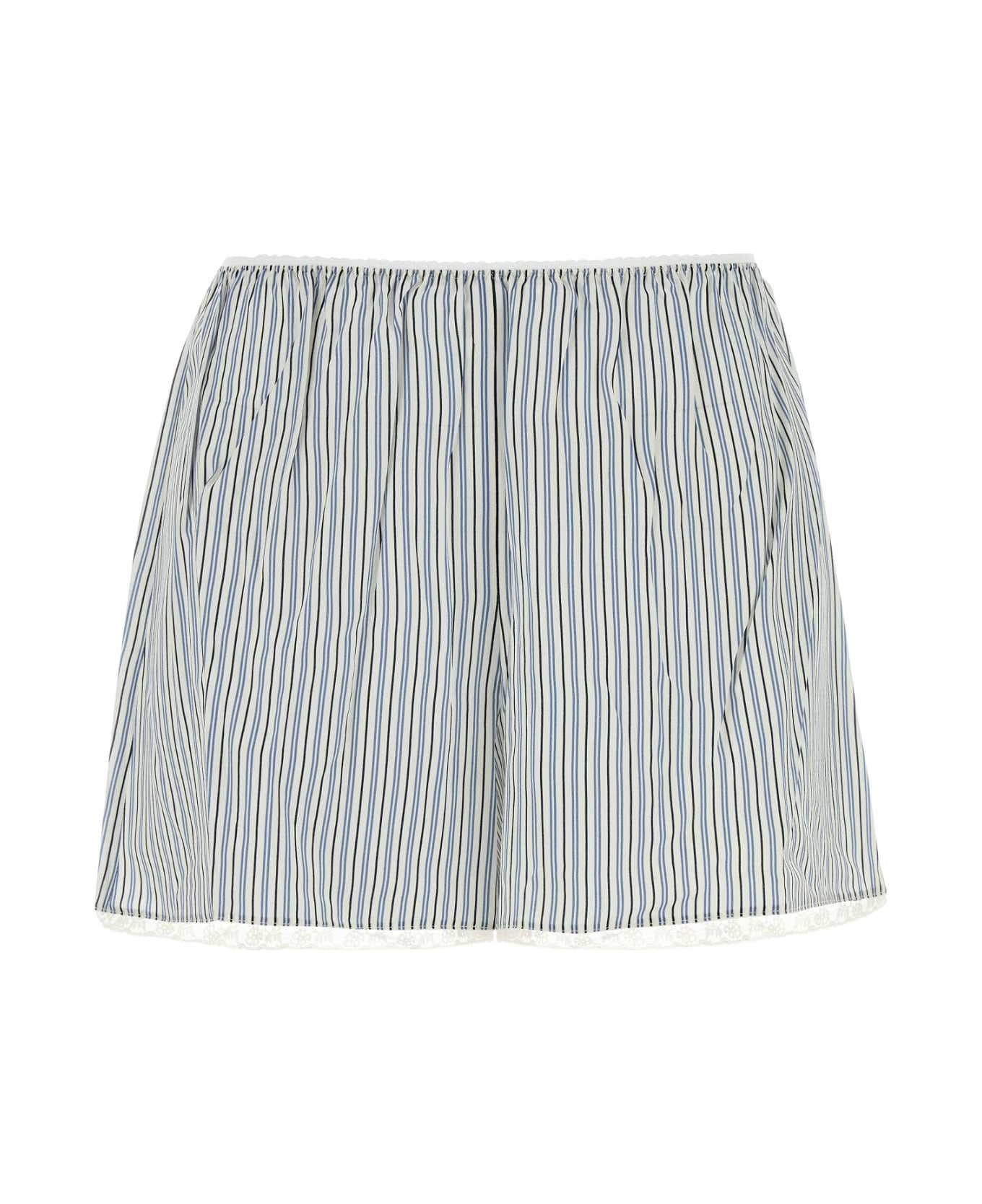 Miu Miu Embroidered Silk Shorts - AVORIOAVIO
