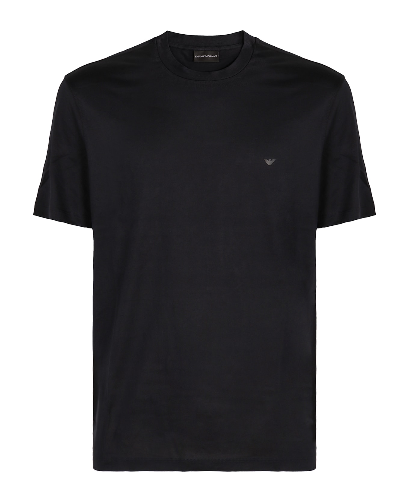 Emporio Armani Logo Cotton T-shirt - blue シャツ