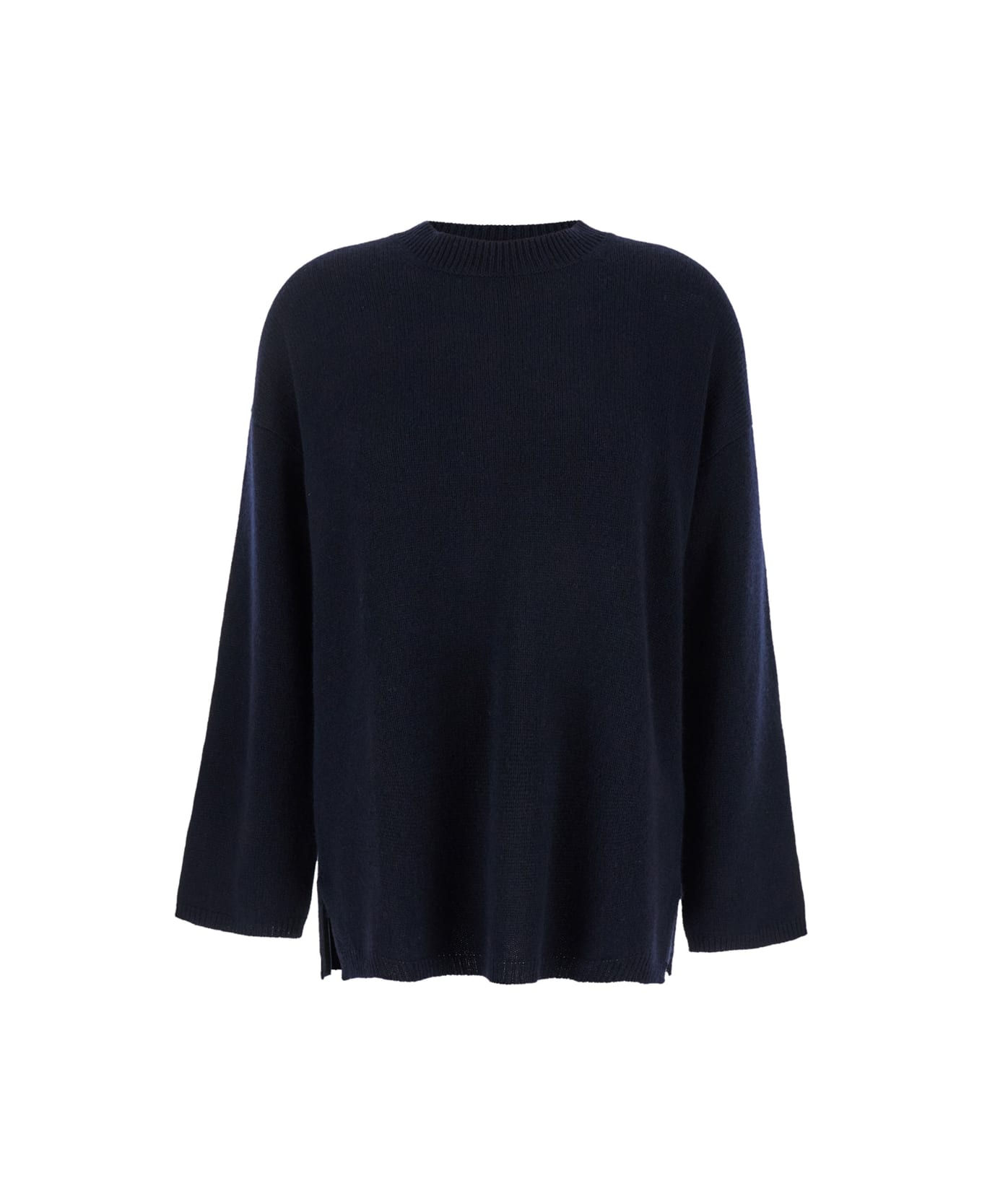 Allude Blue Relaxed Crewneck Sweater In Cashmere Woman - Blu