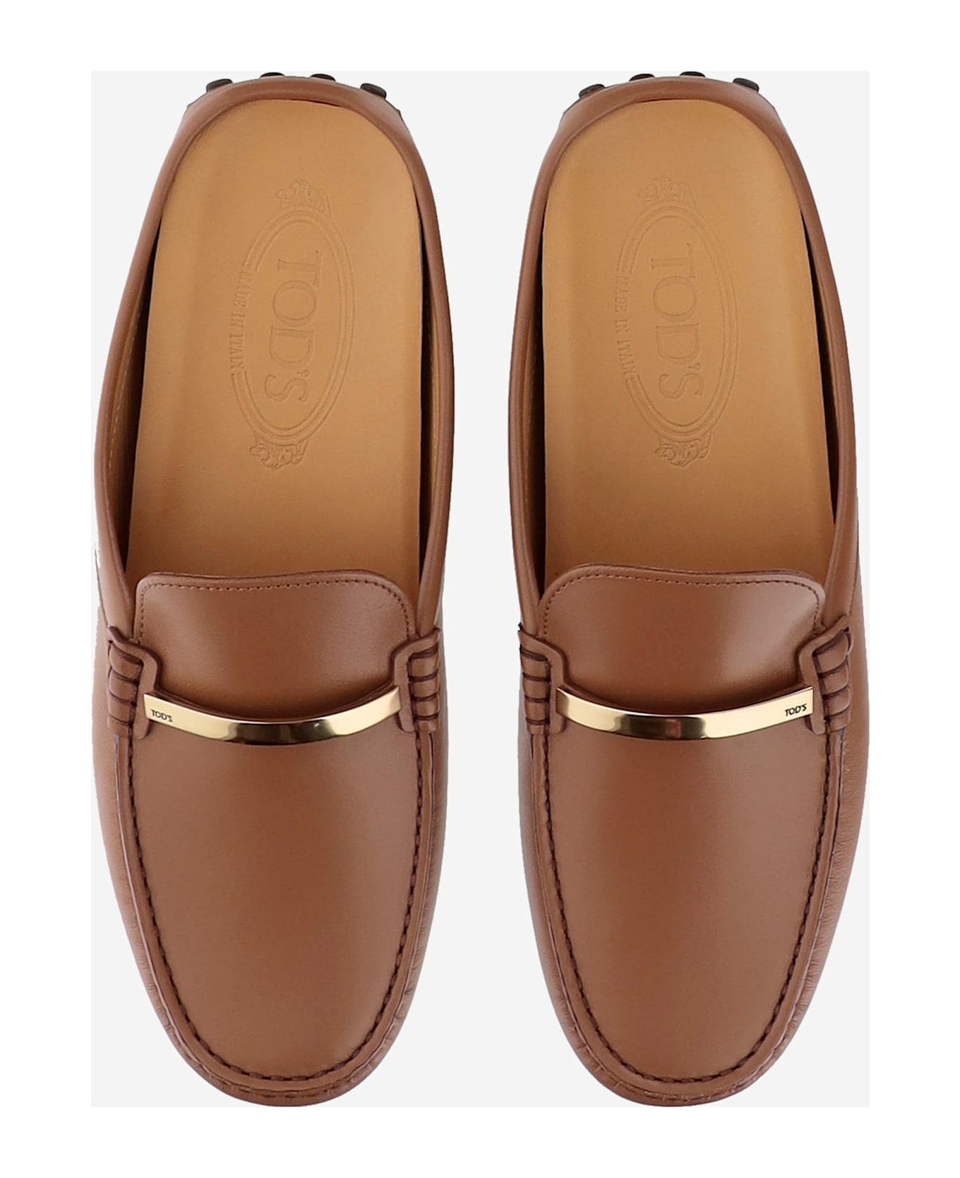 Tod's Leather Gommino Sabot - Beige