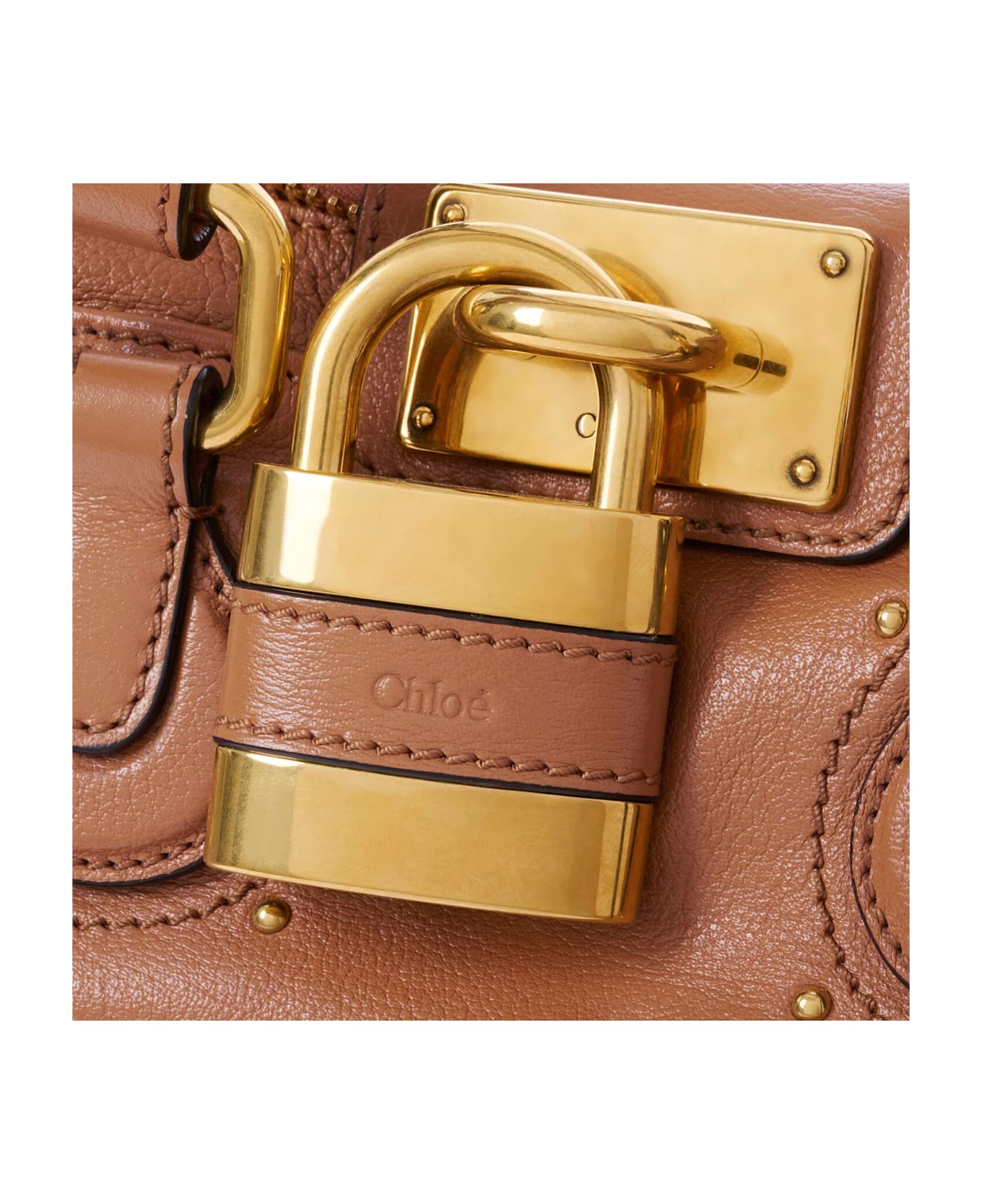 Chloé Small Paddington Bag In Maroon Leather - Brown