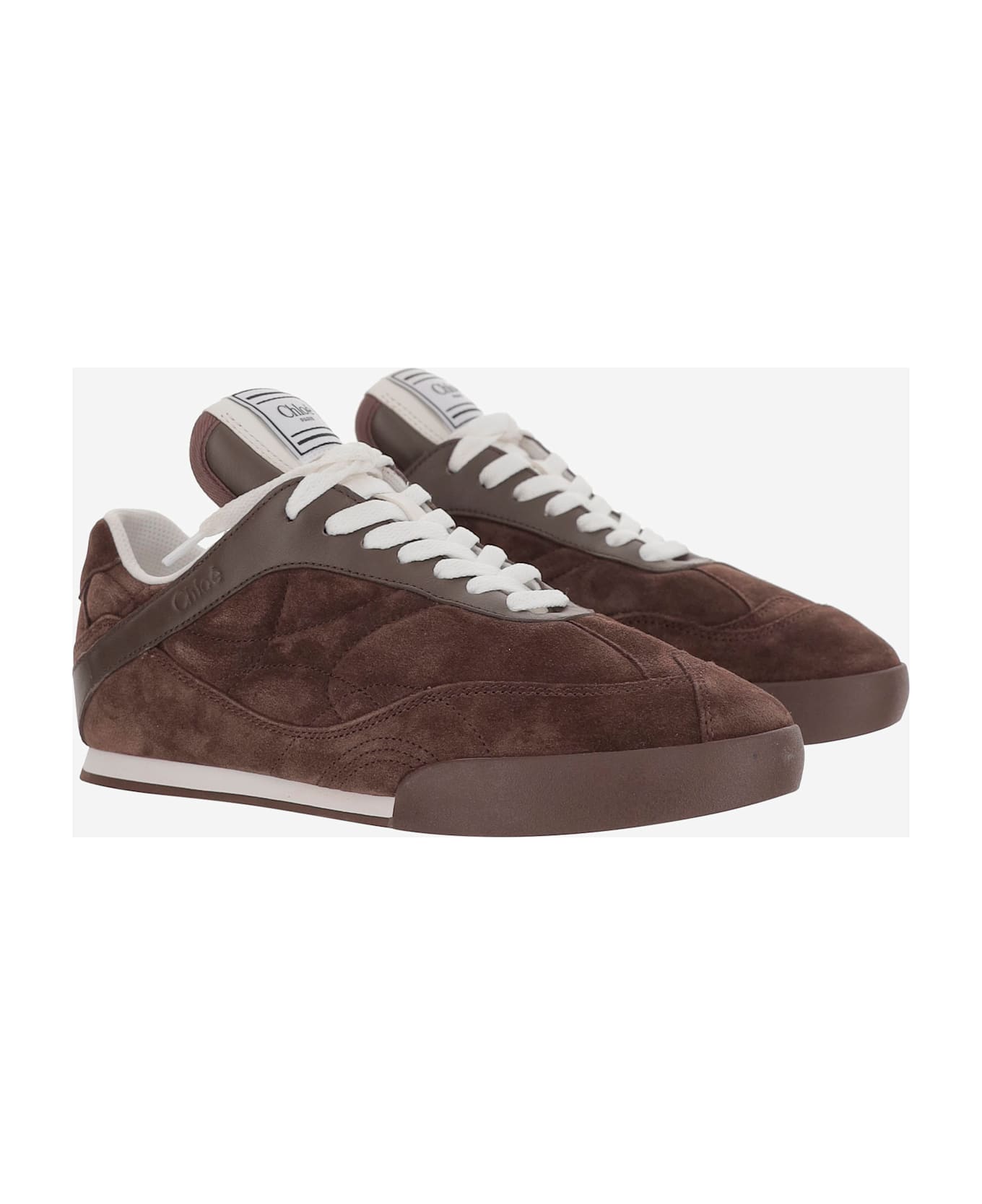 Chloé Brown Suede Chloã¨ Kick Sneakers - CHOCOLATEBROWN