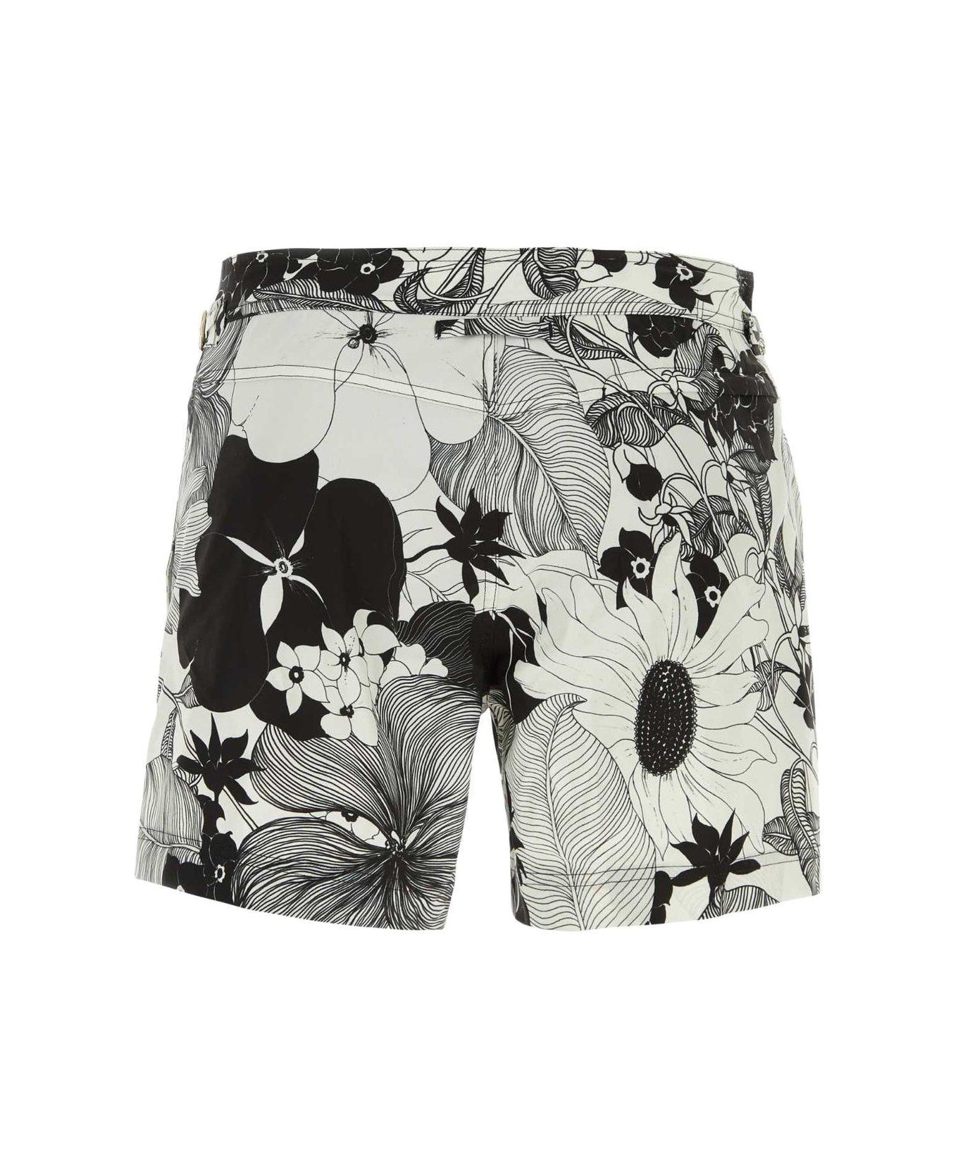 Tom Ford Allover Floral Print Swim Shorts - BLACK/NEUTRALS
