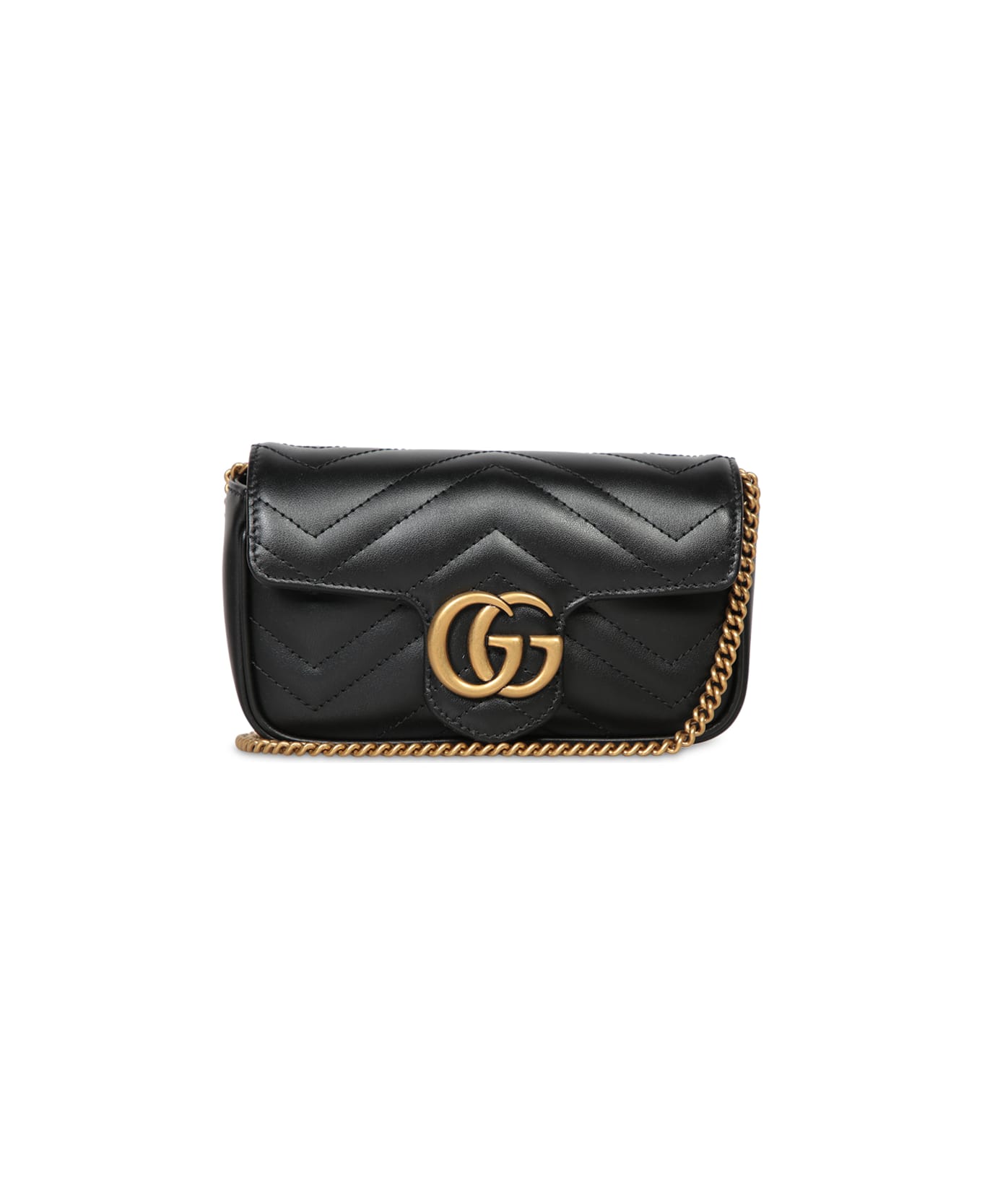Gucci Gg Marmont Supermini Black Bag - Black