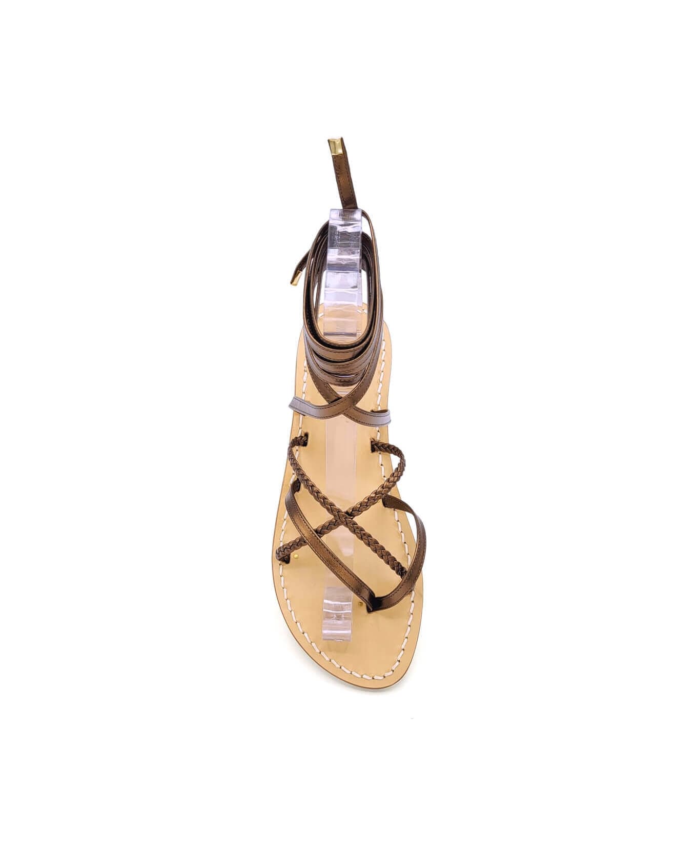 Dea Sandals Tobacco Laminated Leather Gladiator Sandals - tobacco laminated