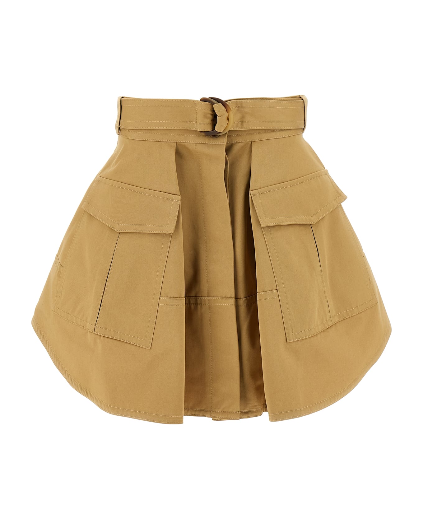 Zimmermann 'illuminte Cargo Mini' Skirt - Beige