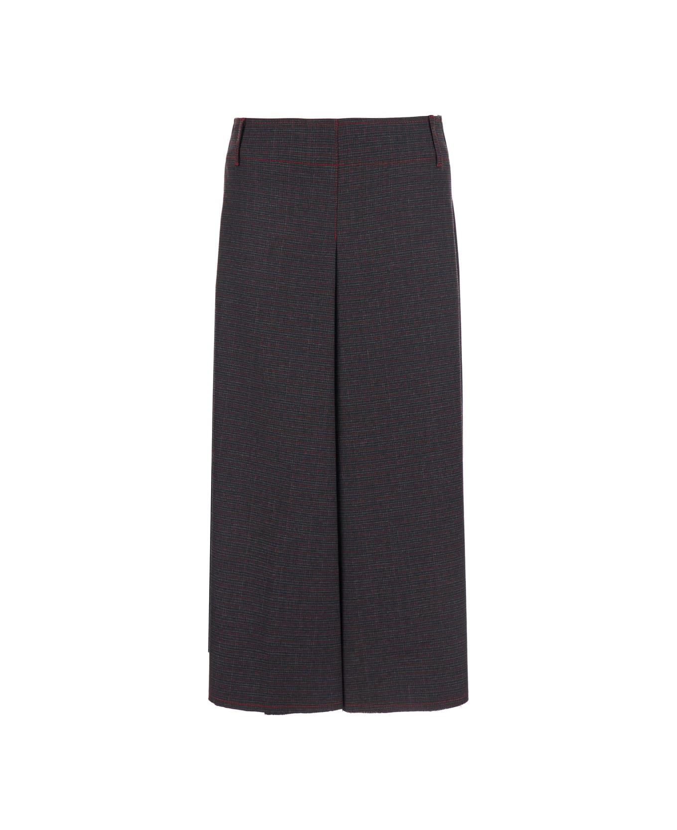 Merci Blue Skirt With Contrasting Stitching And Concealed Closure In Fabric Woman - Blu