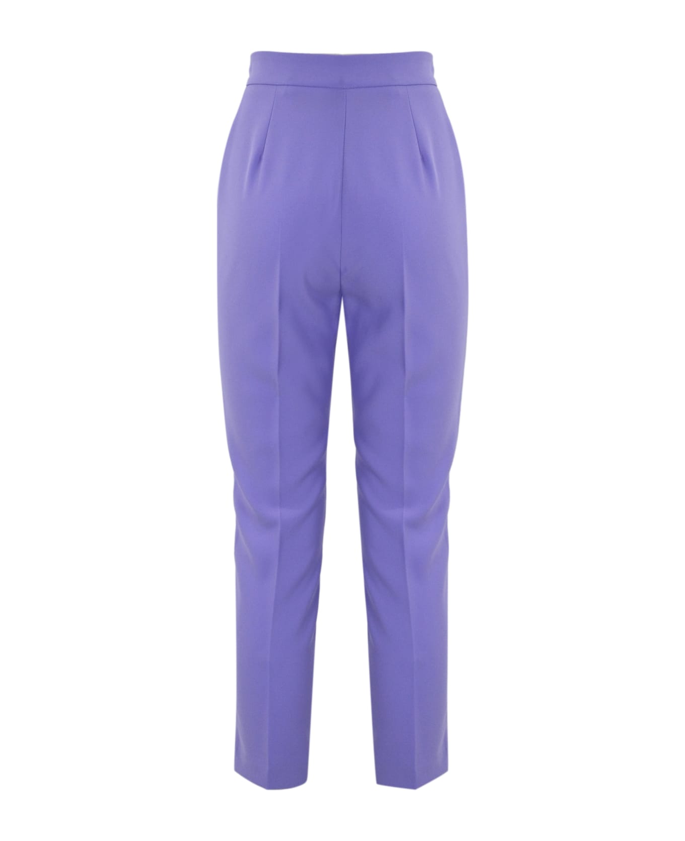 Elisabetta Franchi Straight Trousers With Buckle - Iris