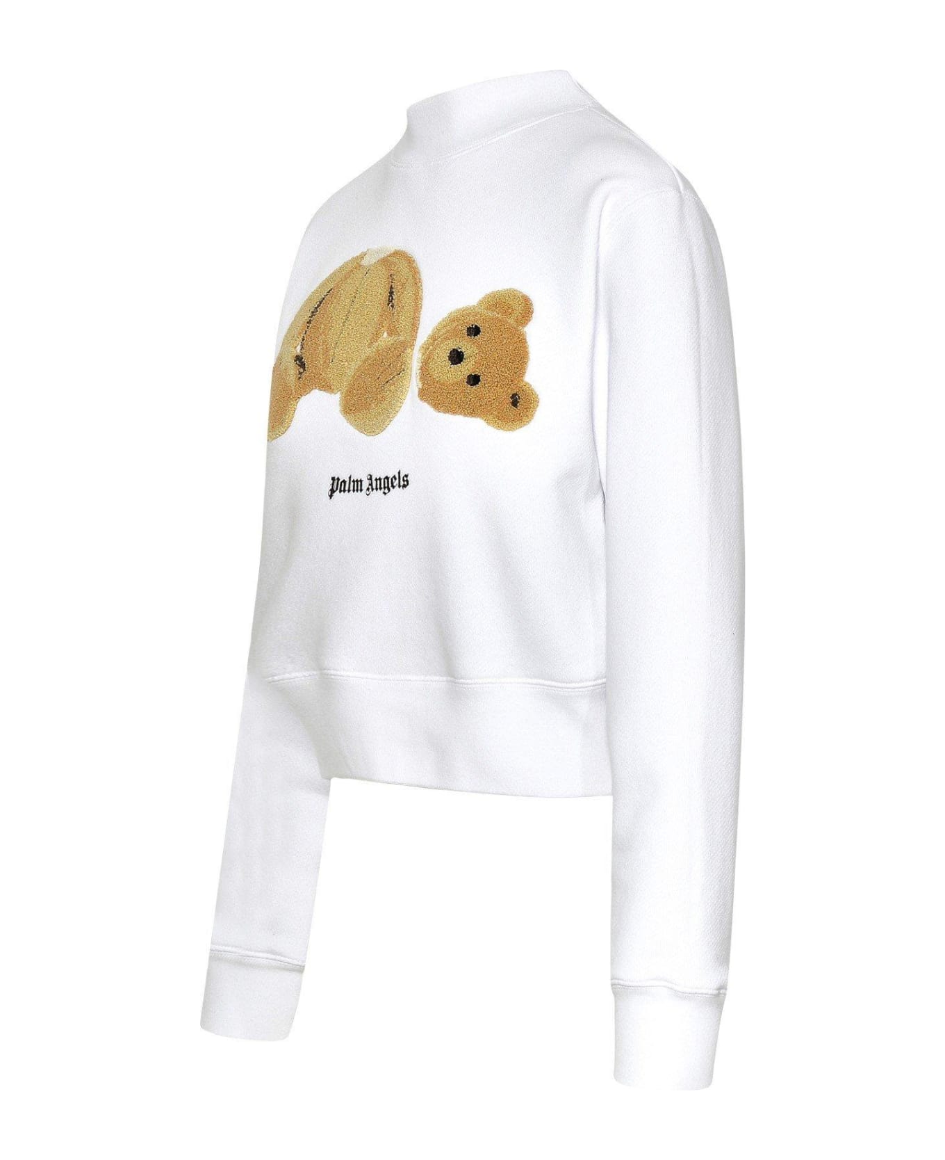 Palm Angels Bear Patch Crewneck Sweatshirt - Bianco フリース