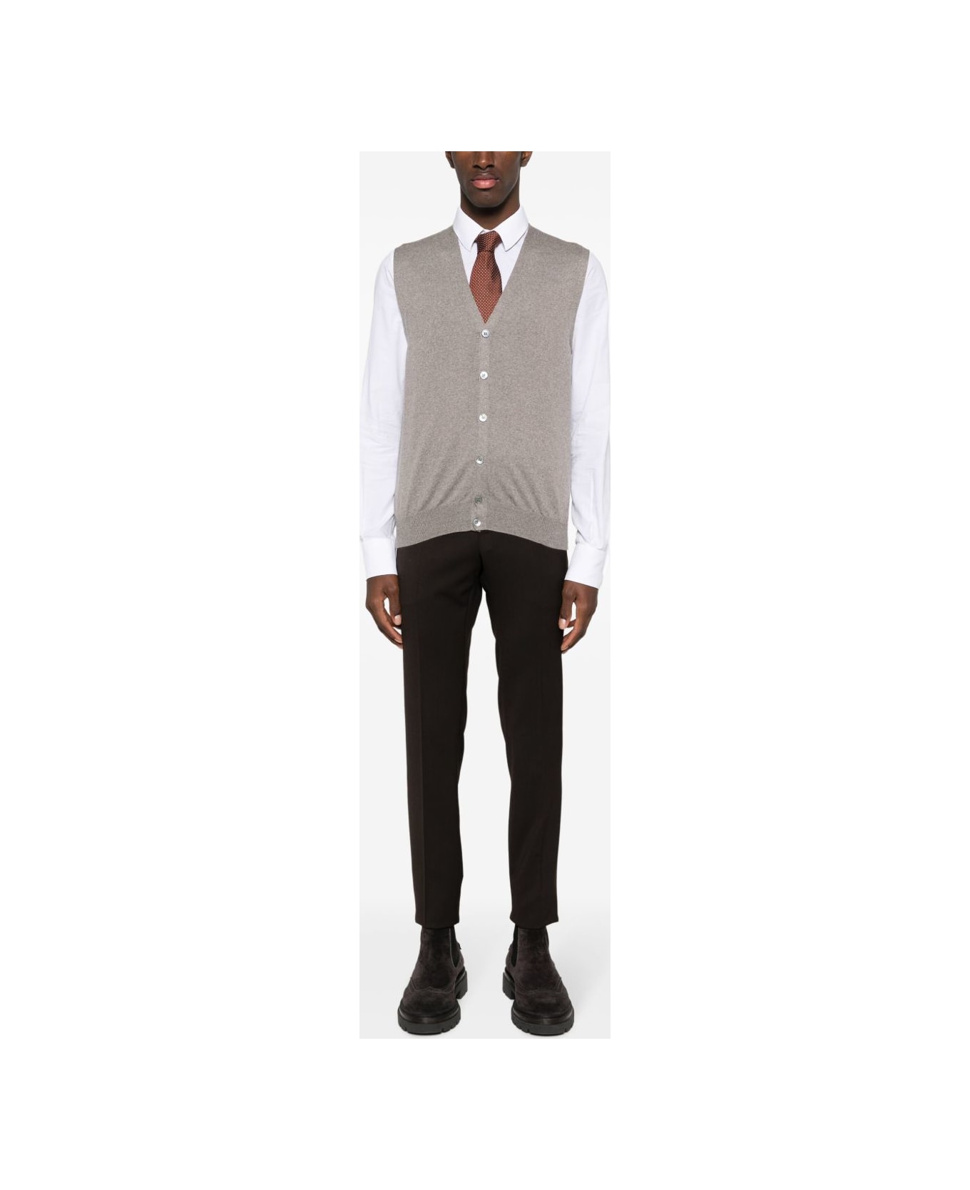 Barba Napoli Barba V-neck Cardigan - Grey