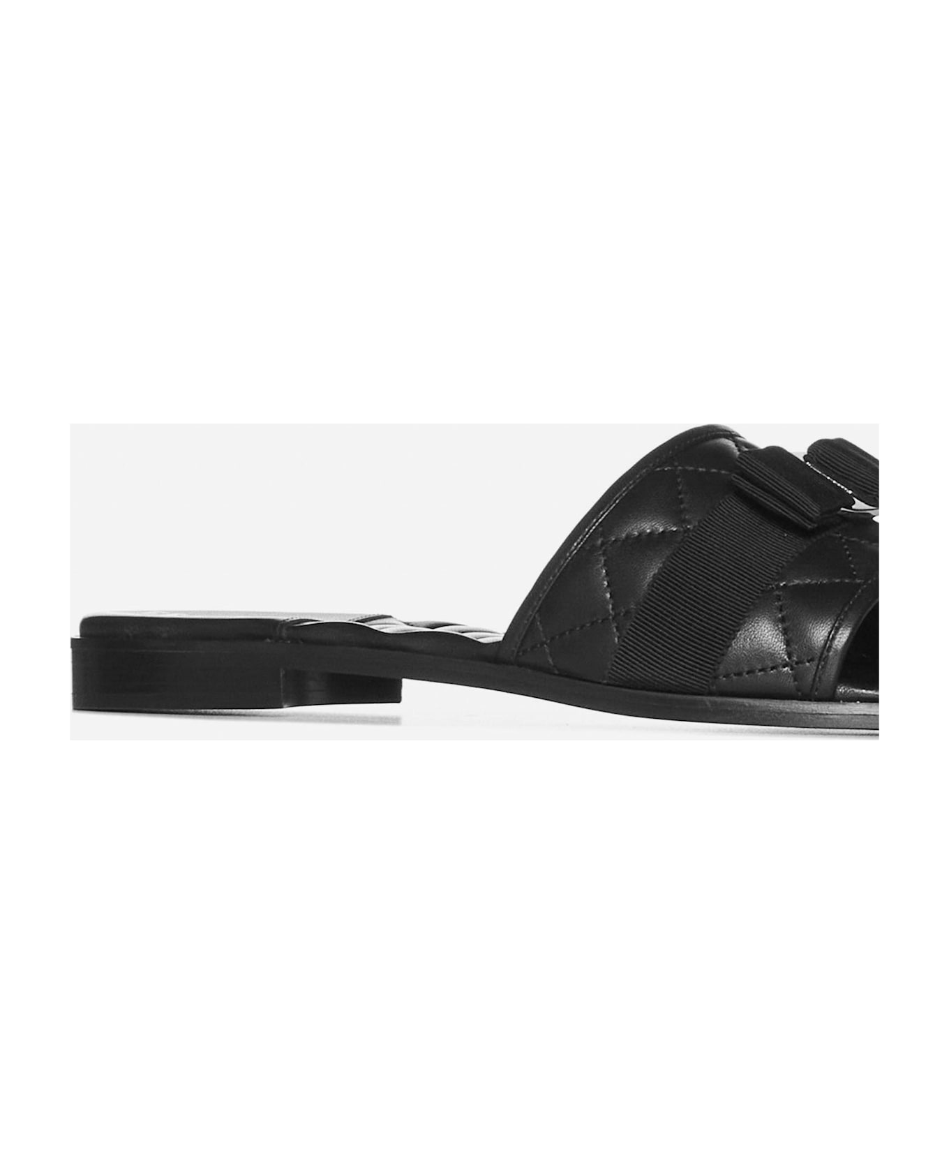 Ferragamo Love Cq Quilted Leather Flat Sandals