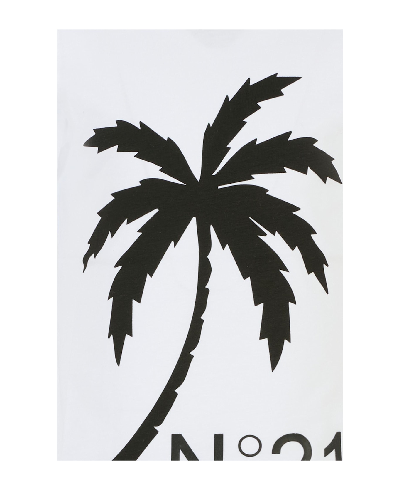 N.21 White T-shirt For Boy With Palm Tree - White Tシャツ＆ポロシャツ
