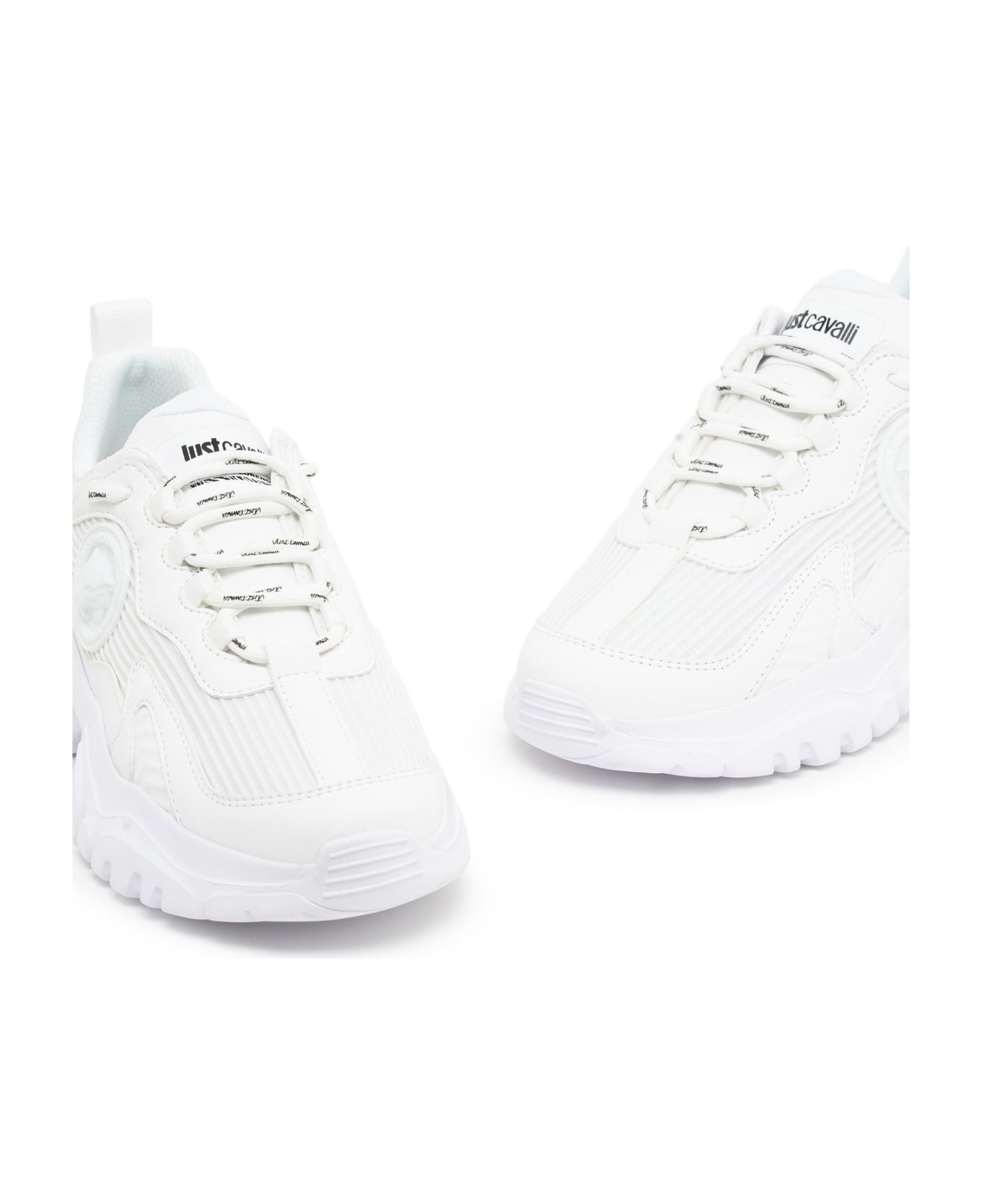 Just Cavalli White Low Top Sneakers - White