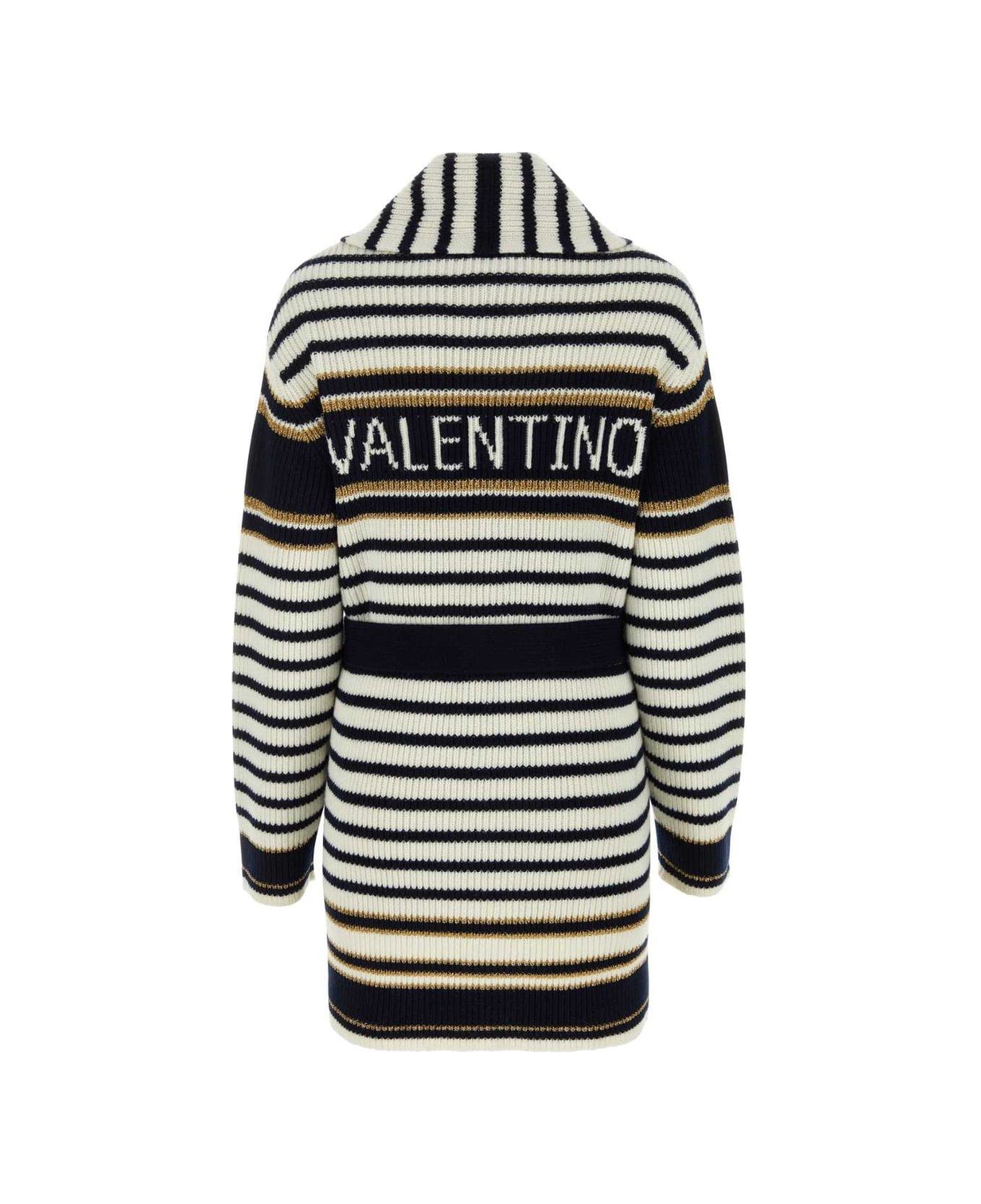 Valentino Garavani Striped Long-sleeved Cardi-coat - AVONAVORO