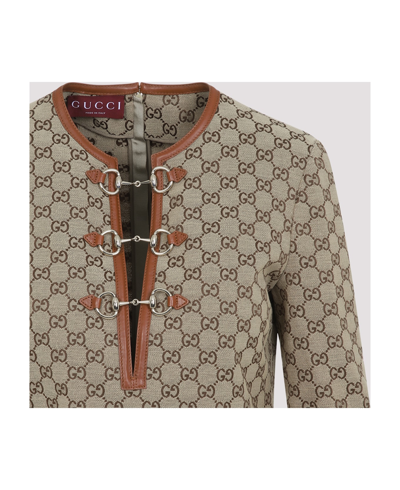 Gucci Gg Clamp Mini Dress - Camel Ebony