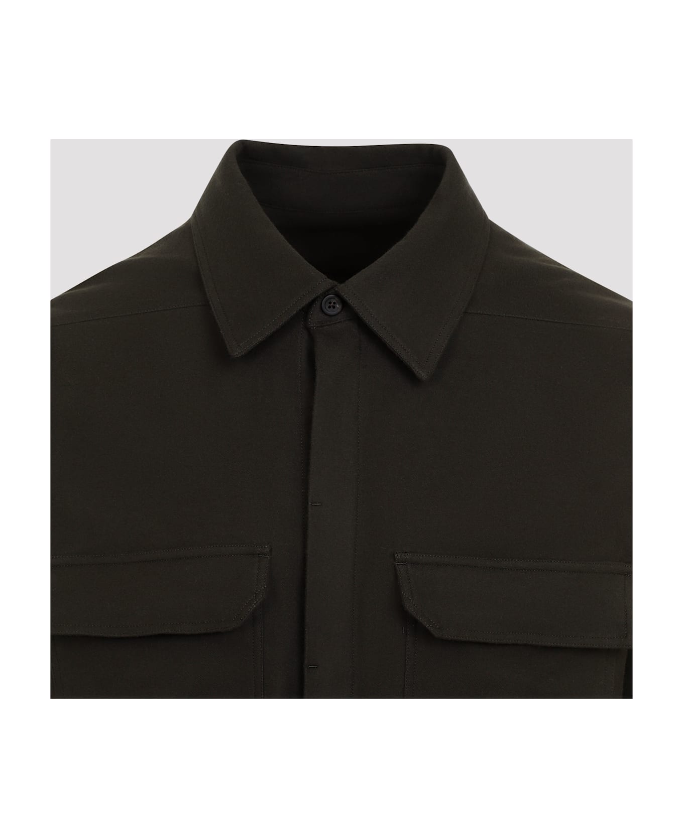 Rick Owens Button-detailed Long-sleeve Shirt - Forest