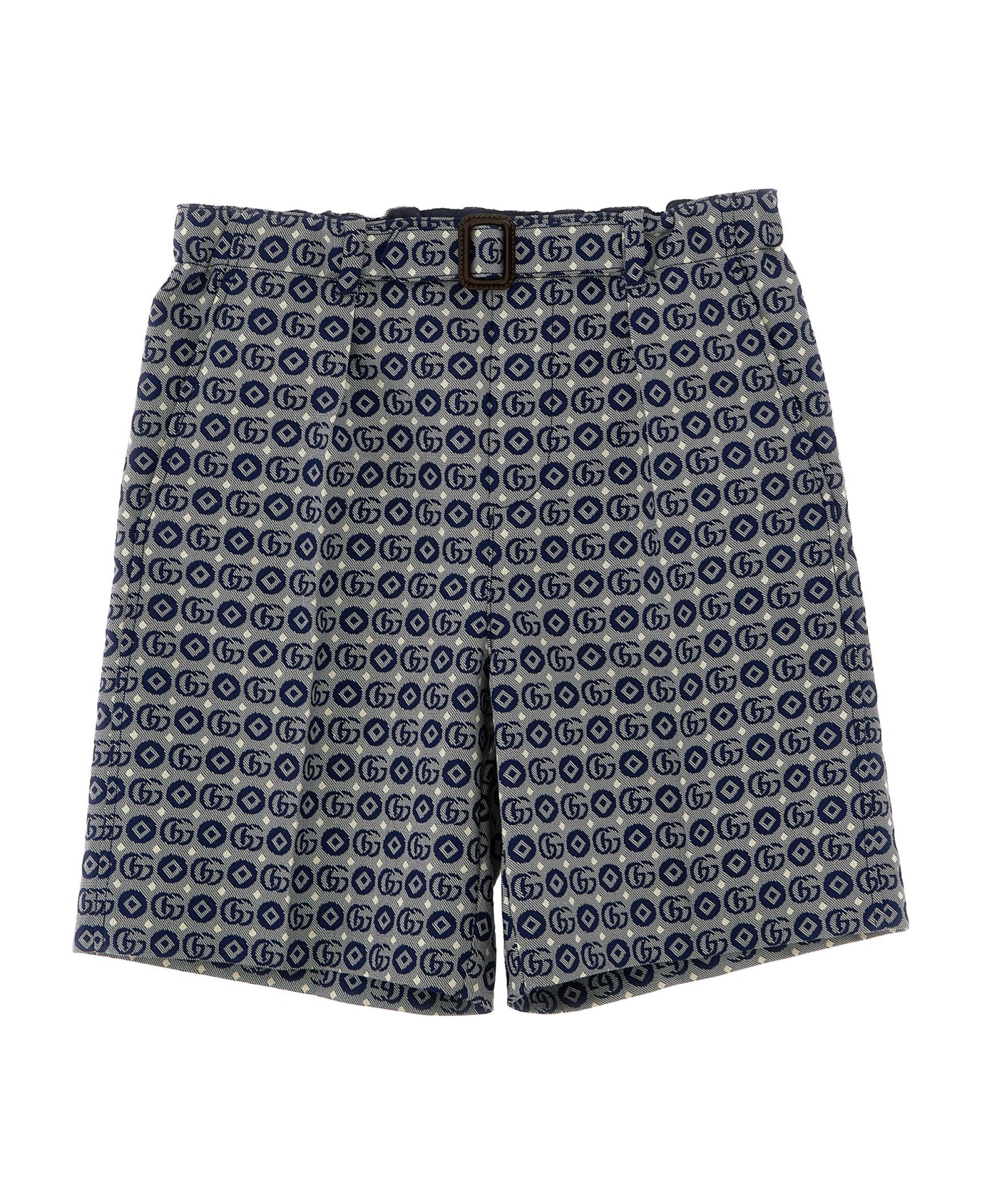 Gucci 'gg' Bermuda Shorts - Blue ボトムス