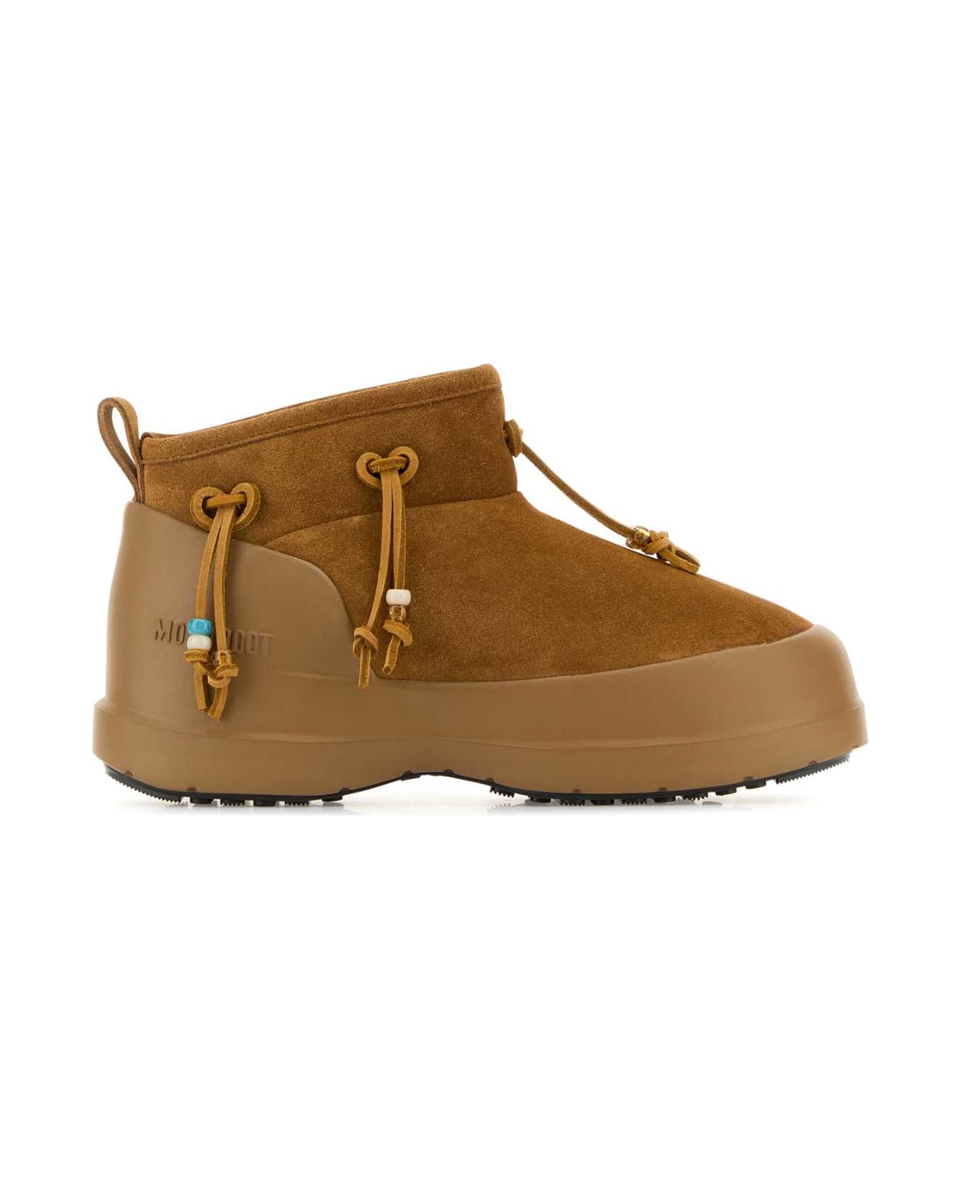 Moon Boot Caramel Suede Luna Low Ankle Boots - COGNAC