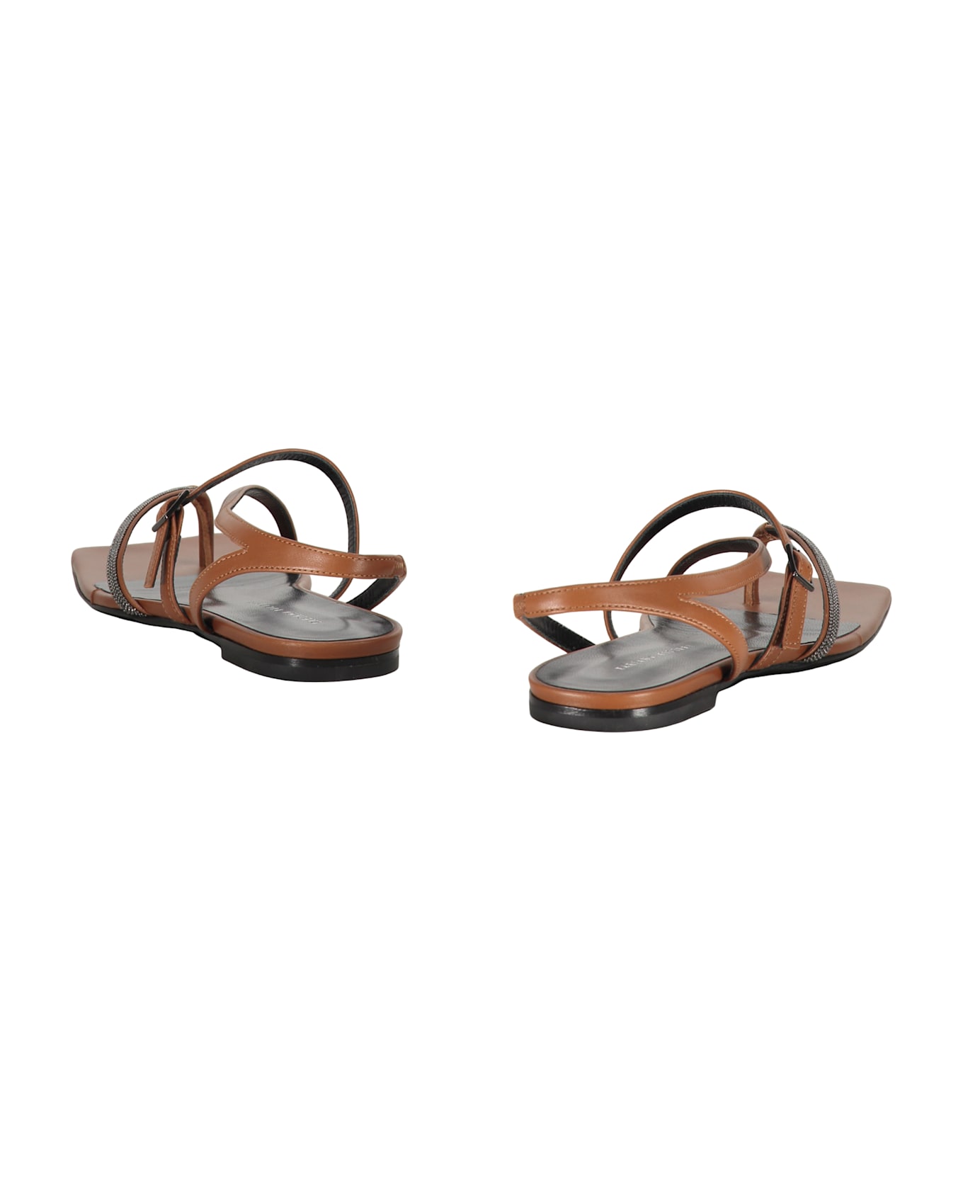Fabiana Filippi Leather Sandals - brown