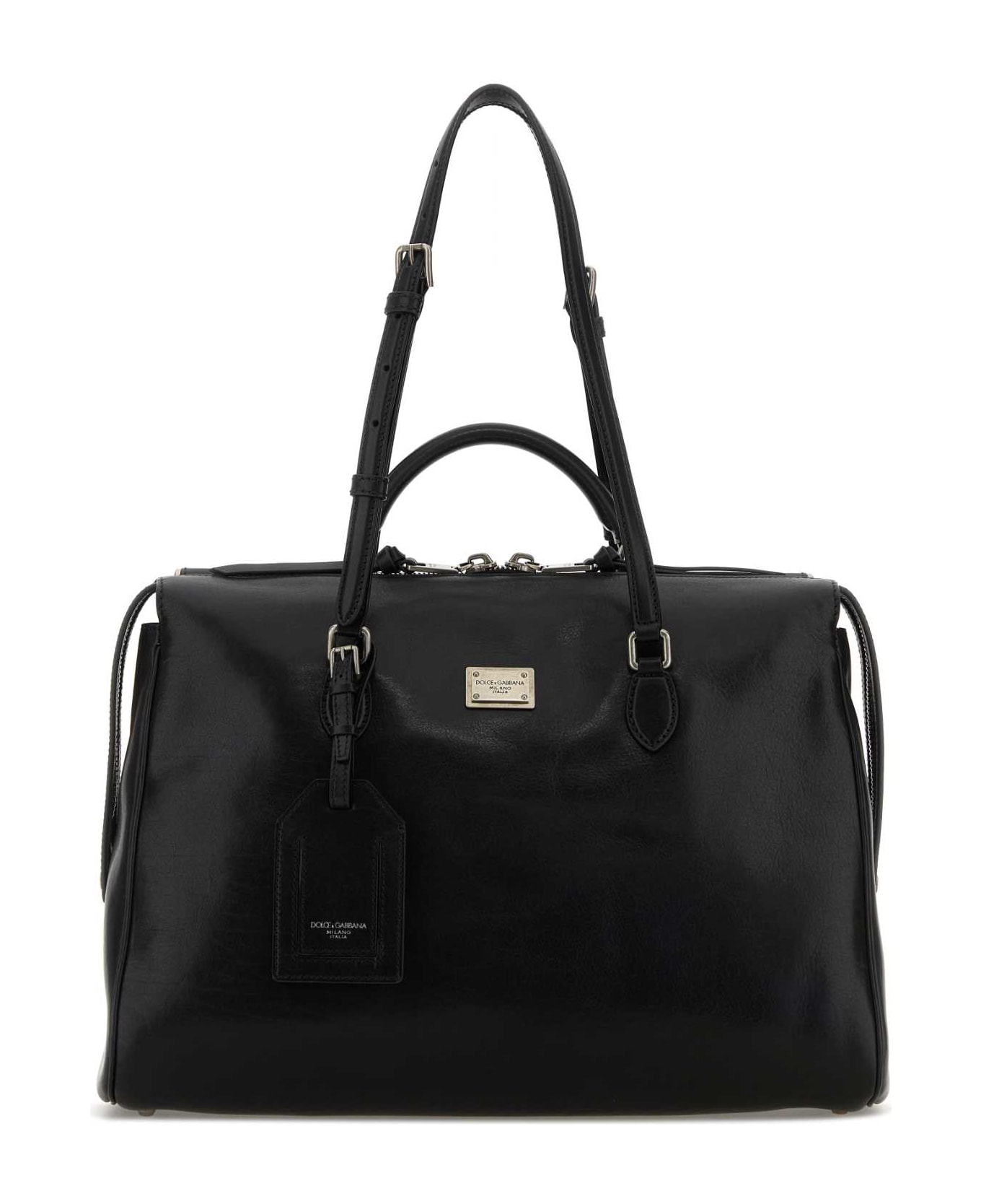 Dolce 
Gabbana Black Leather Vittoria Handbag - NERO